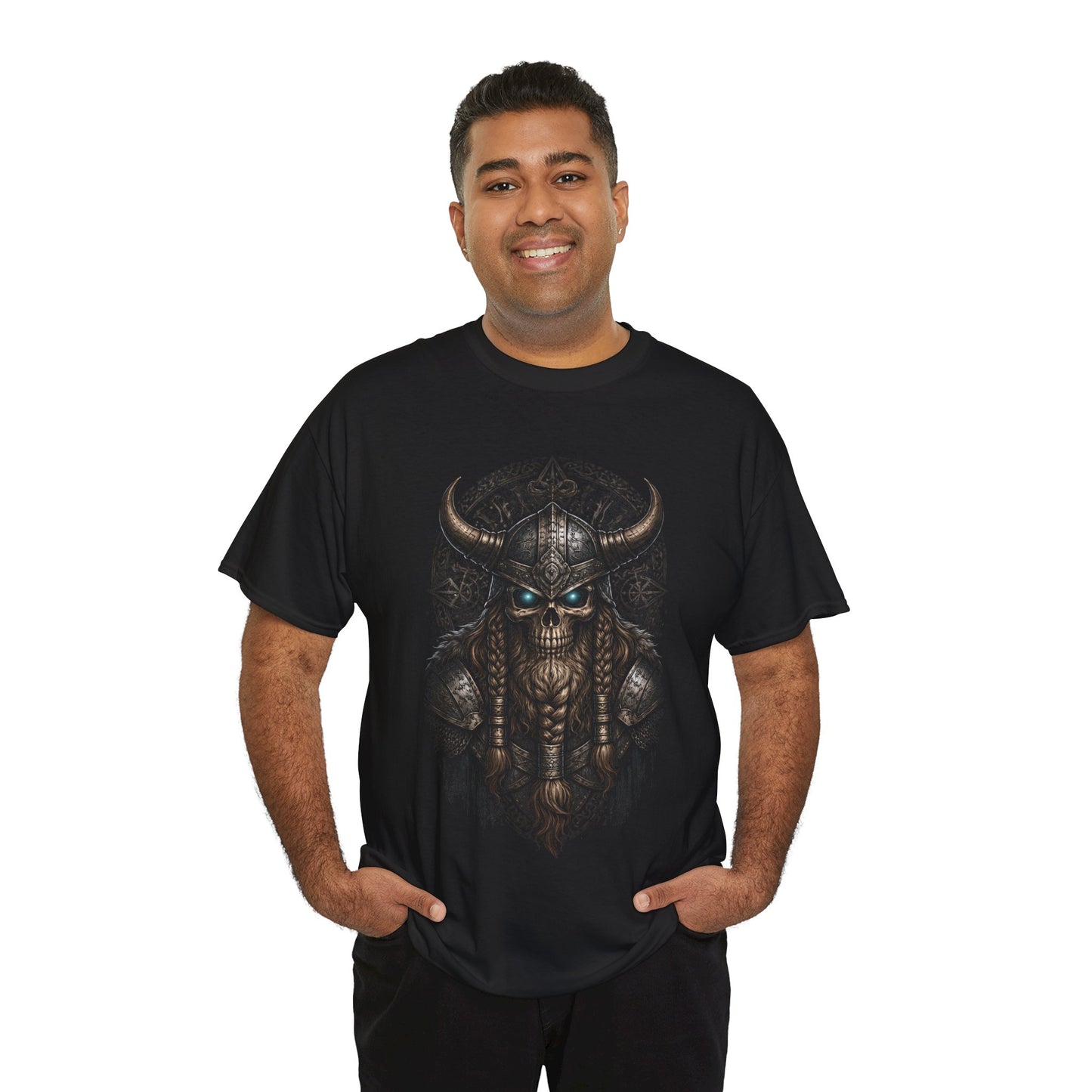 Viking Skull Warrior Tee — Norse Helmet Skull Graphic T-Shirt