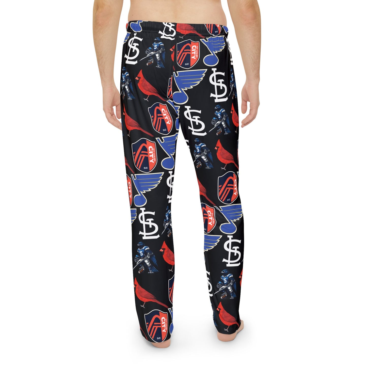Pajama Pants - St Louis Sports Design in Black Printify