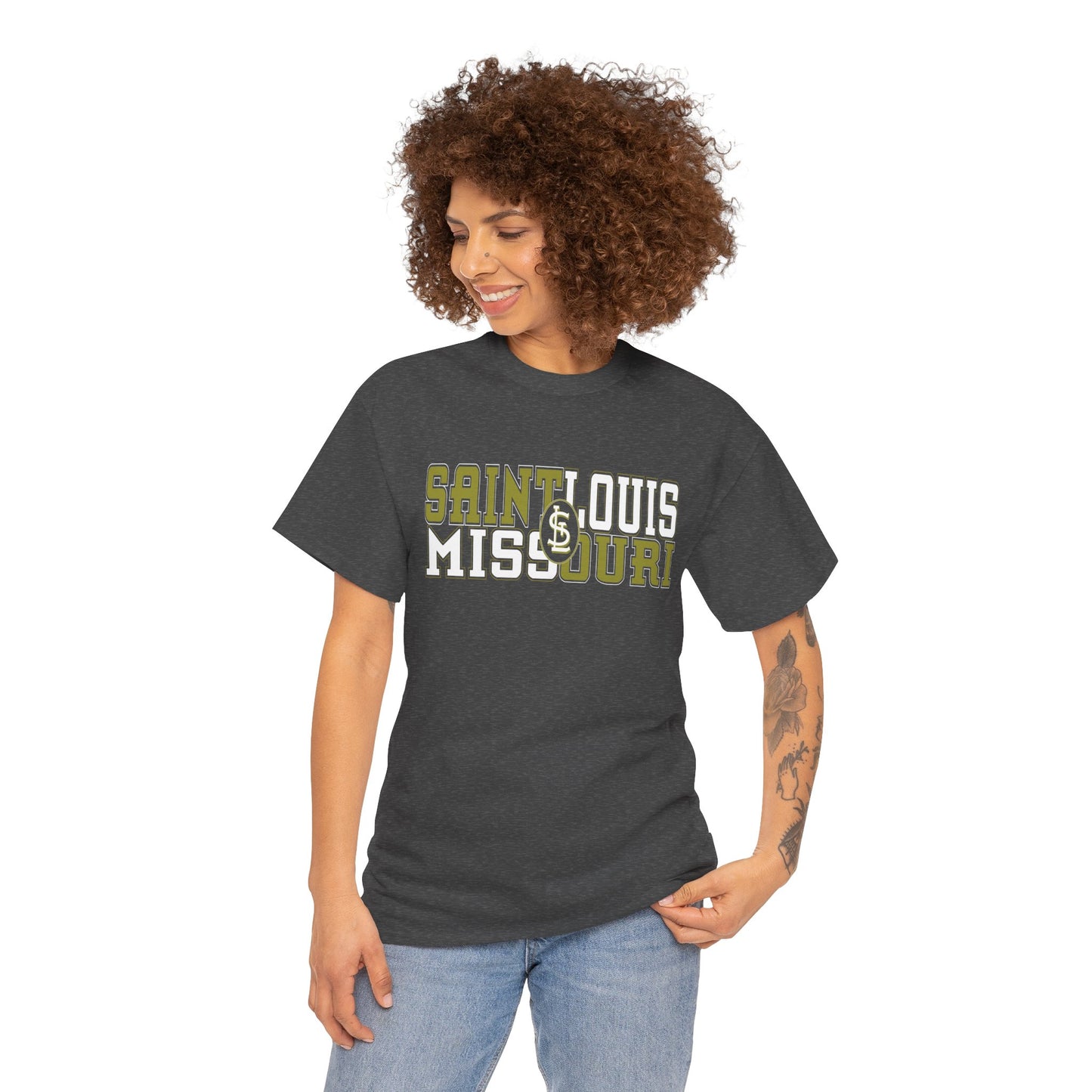St Louis Missouri Gold & White Unisex Tee
