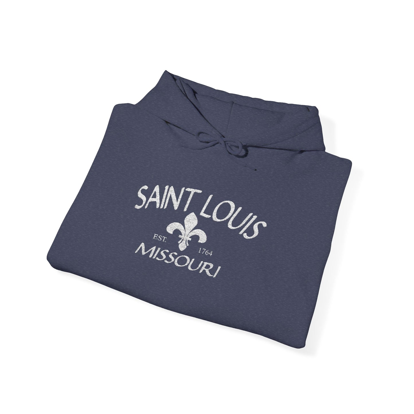 Saint Louis Missouri Embroidered Hoodie — White Lettering Printify