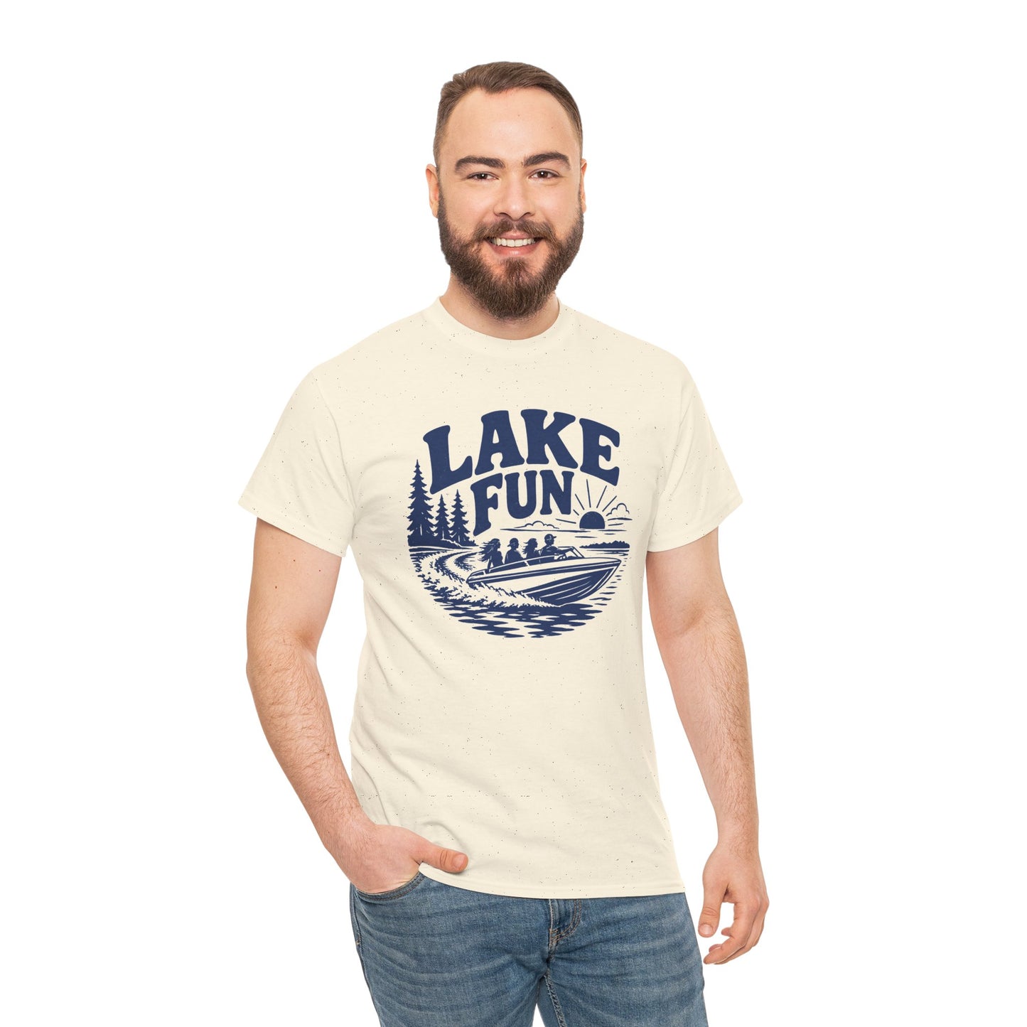 Lake Fun Boat T-Shirt — Vintage Lakeside Summer Tee