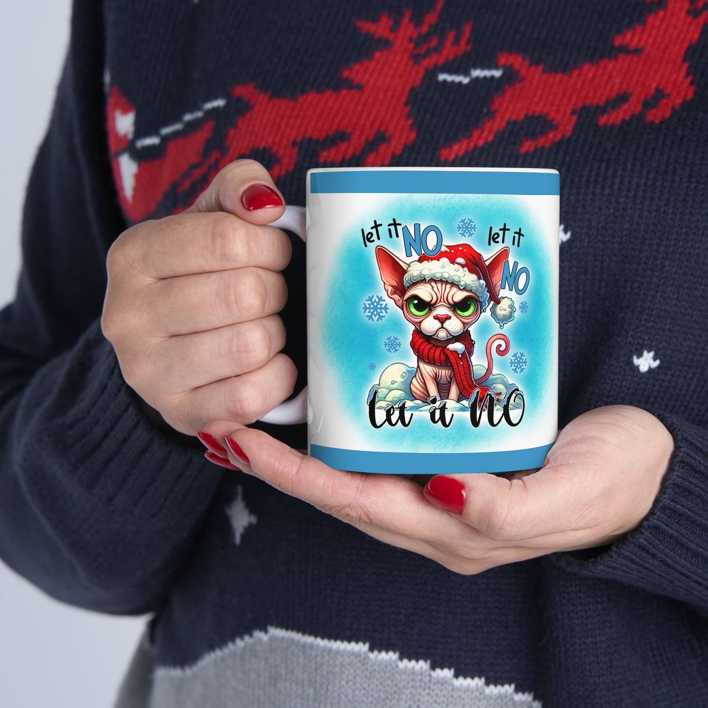 Ceramic Mug - Let it No Funny Cat Christmas Mug