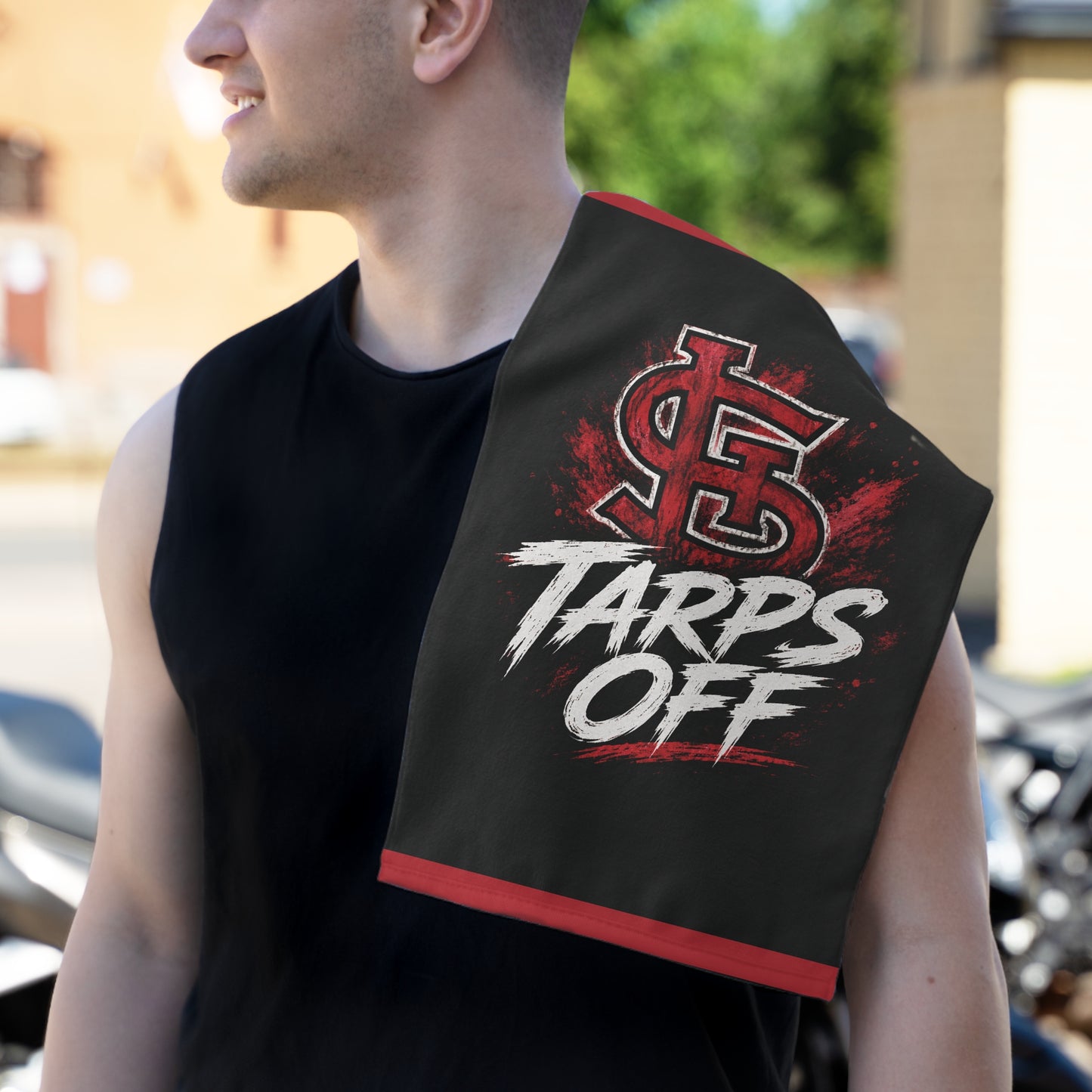 St. Louis ‘Tarps Off’ Rally Towel — 11x18 Fan Towel (single sided print only)
