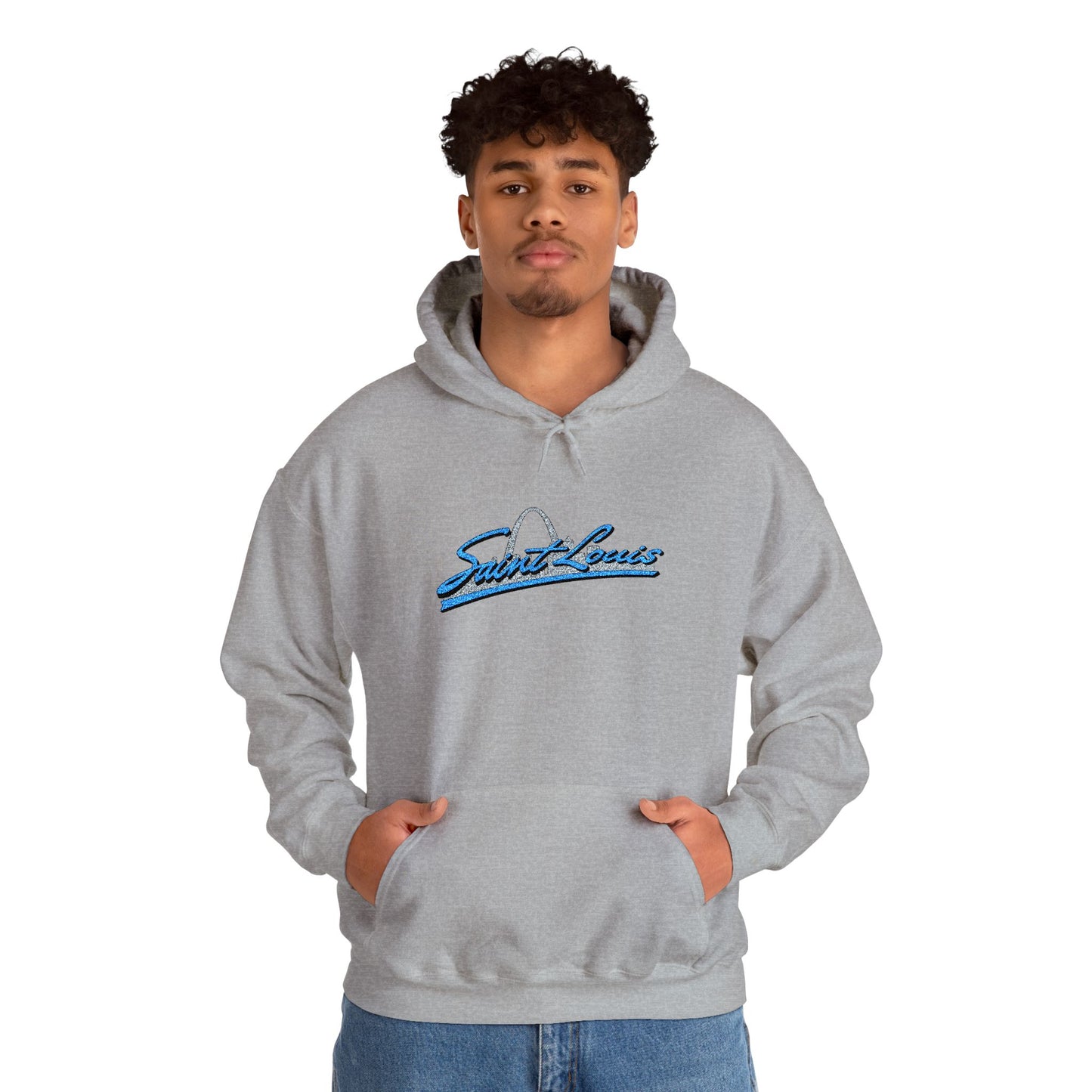 Embroidered Hoodie- Saint Louis Printify