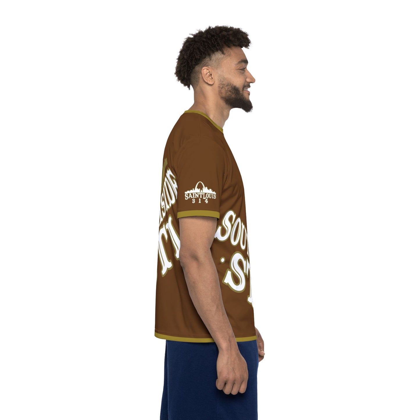 Southside STL All Over Print Sport Jersey(Brown) – Gold Skyline Edition