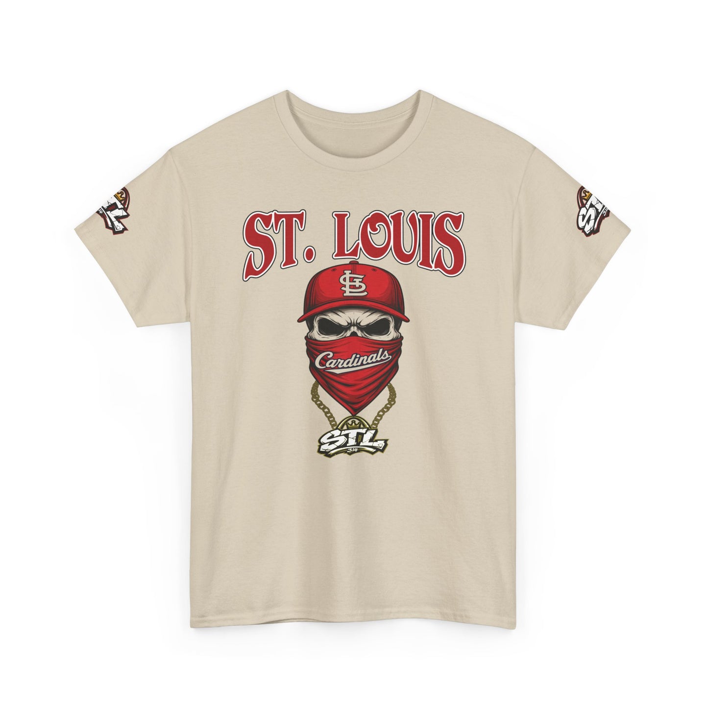 St. Louis Cardinals Masked Fan T-Shirt — STL Baseball Tee ⚠️ Contains AI-generated models