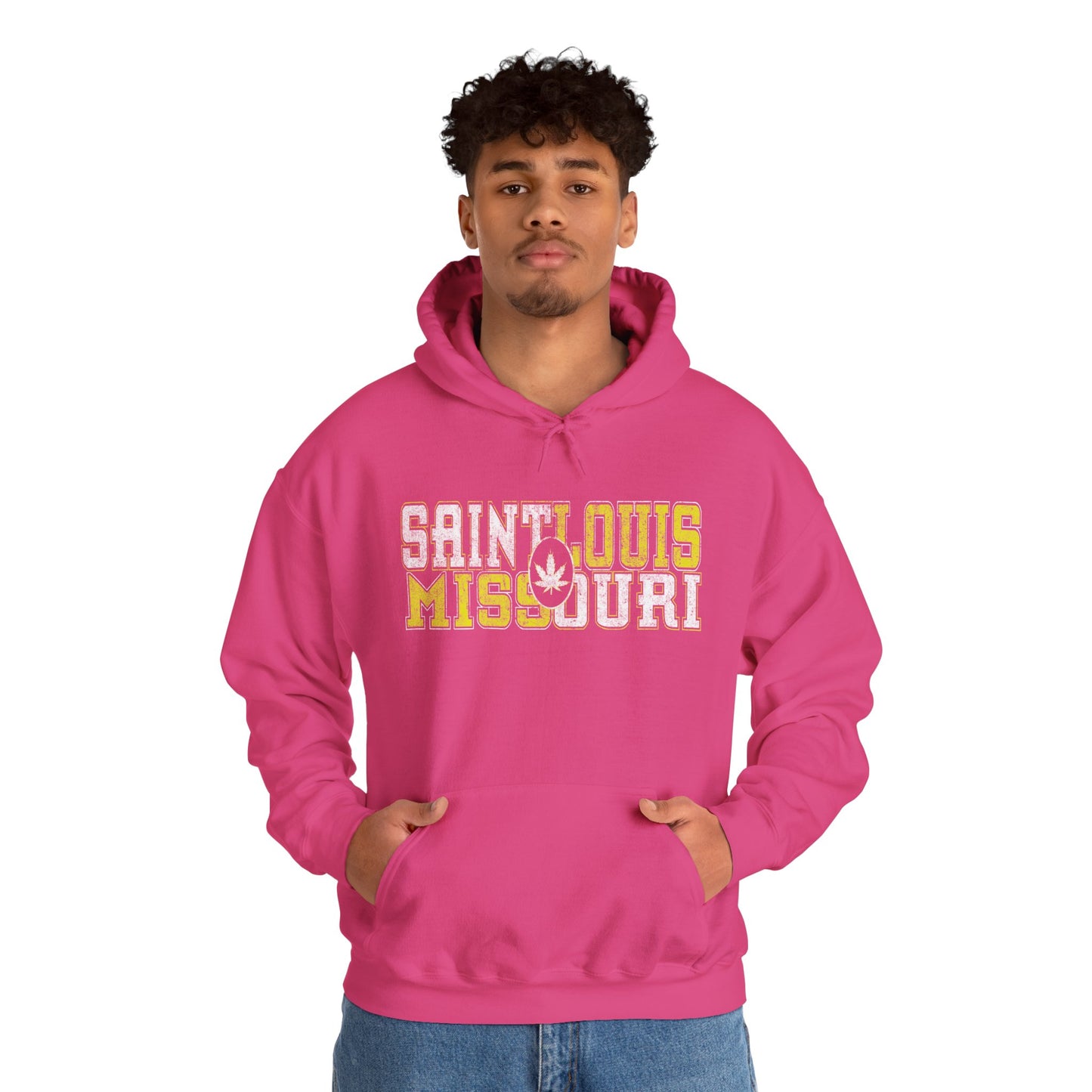 Saint Louis Missouri Hoodie – Retro Collegiate Design with Leaf Emblem