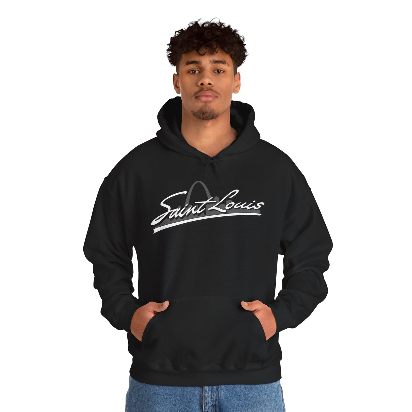 Saint Louis Graphic Hooded Sweatshirt Printify