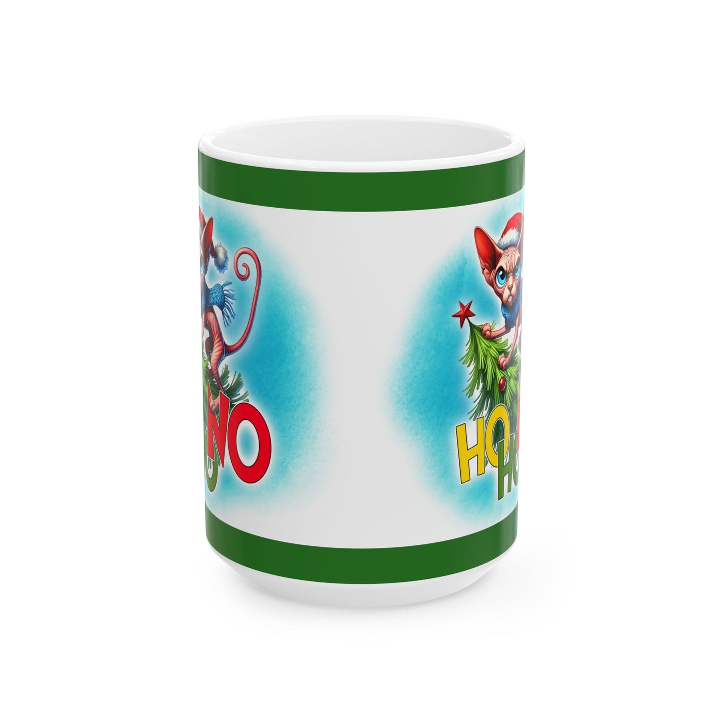 Funny Cat Mug - Ho, Ho, No - 11oz, 15oz Ceramic Mug