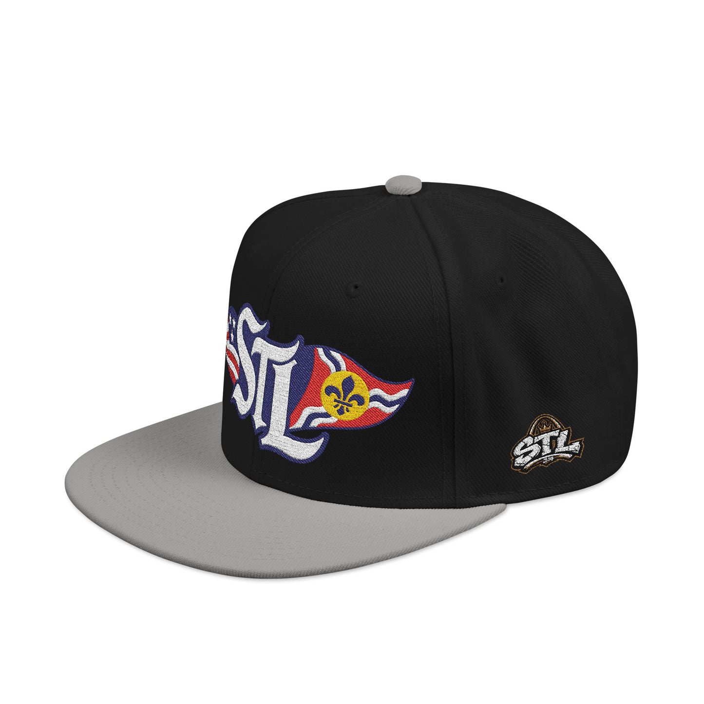 Otto 125‑978 STL Pride Embroidered Hat – Saint Louis Flag, American Flag & Gold Skyline