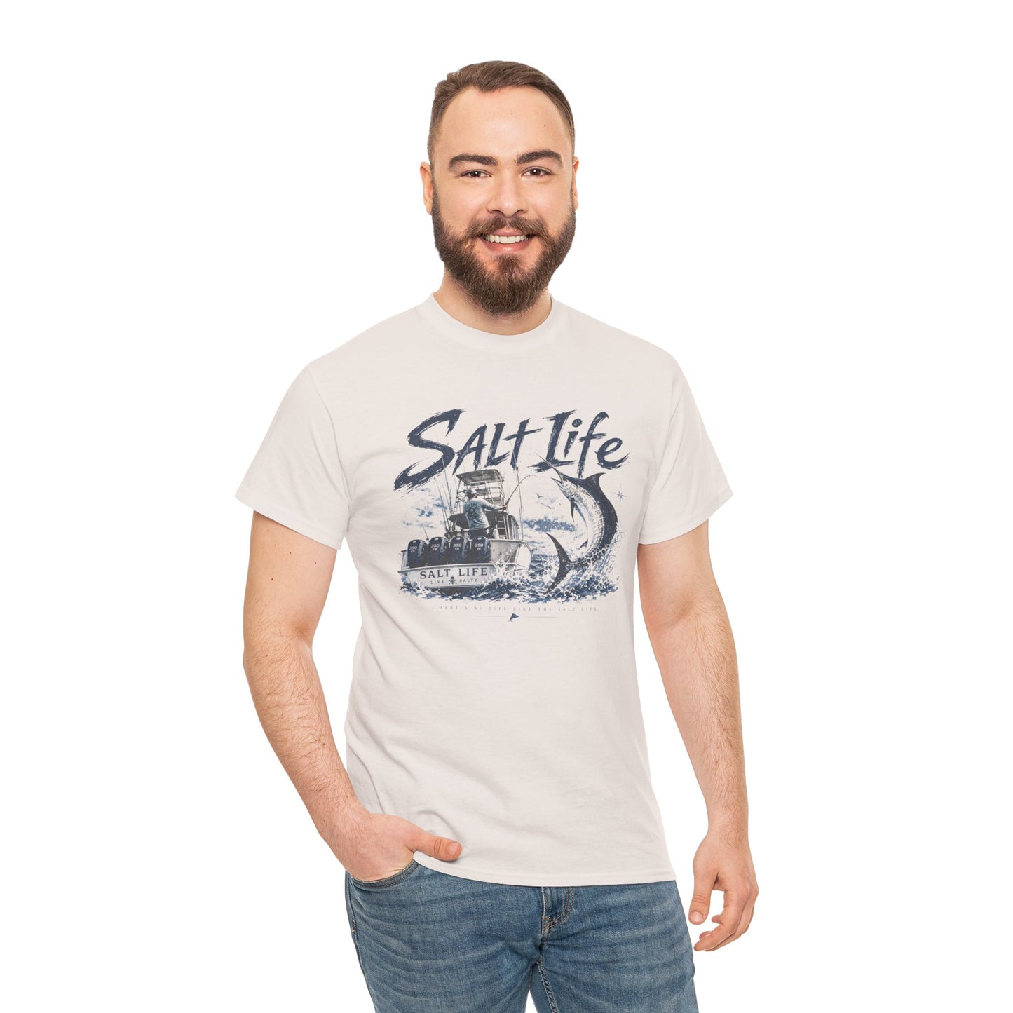 Salt Life Fishing Boat Graphic Tee – Coastal Ocean Lover T‑Shirt