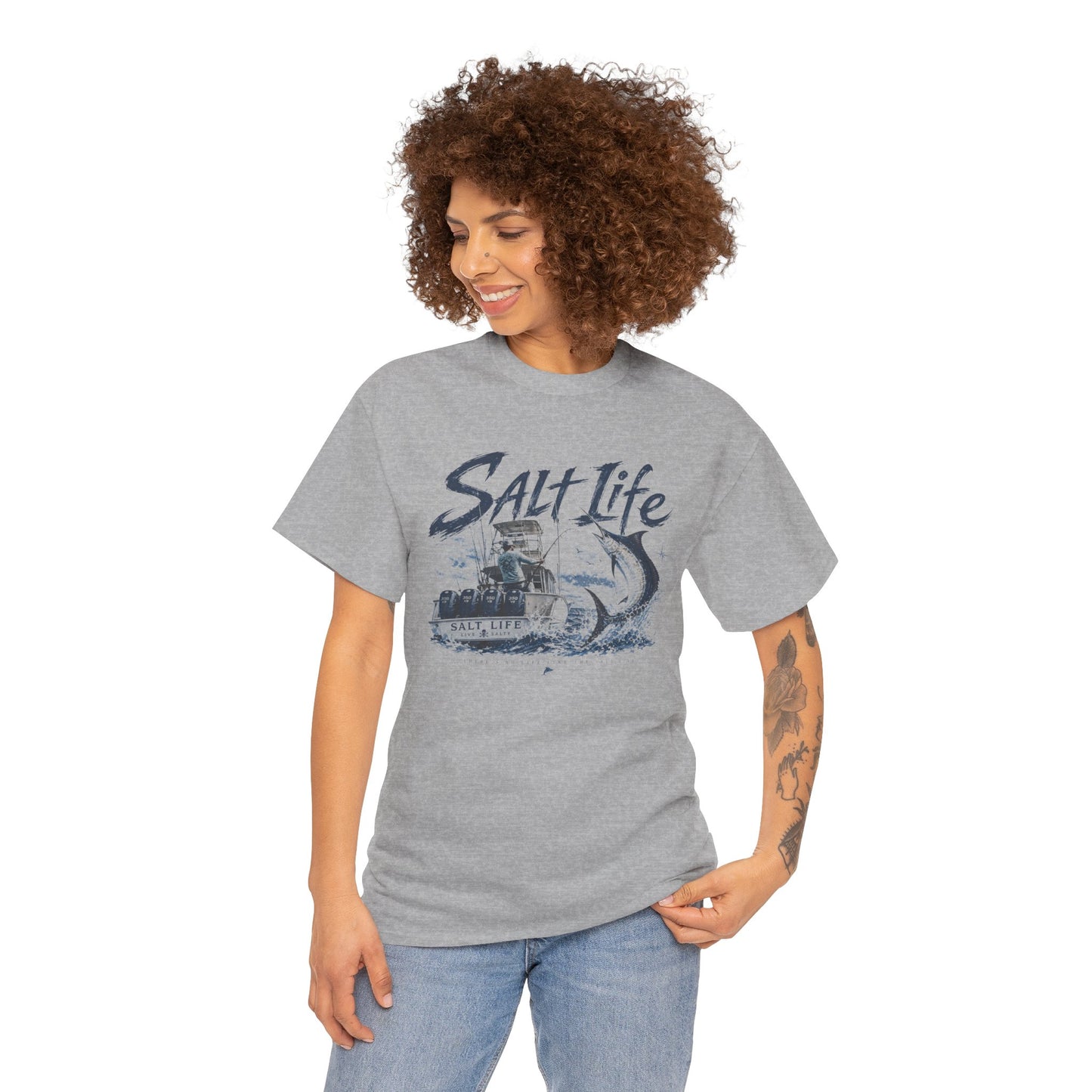 Salt Life Fishing Boat Graphic Tee – Coastal Ocean Lover T‑Shirt