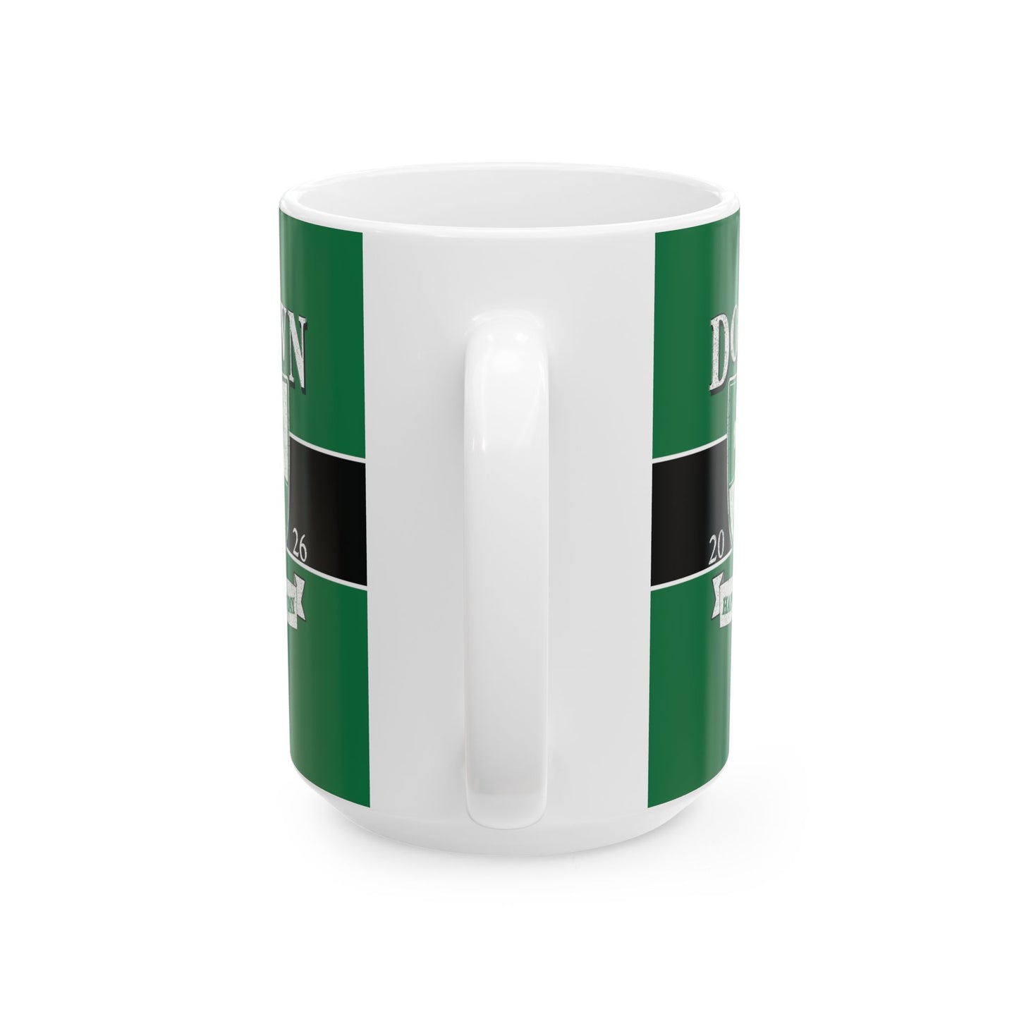 St. Patrick's Day Green Ceramic Mug – 'Dogtown' Crest 11oz/15oz Printify