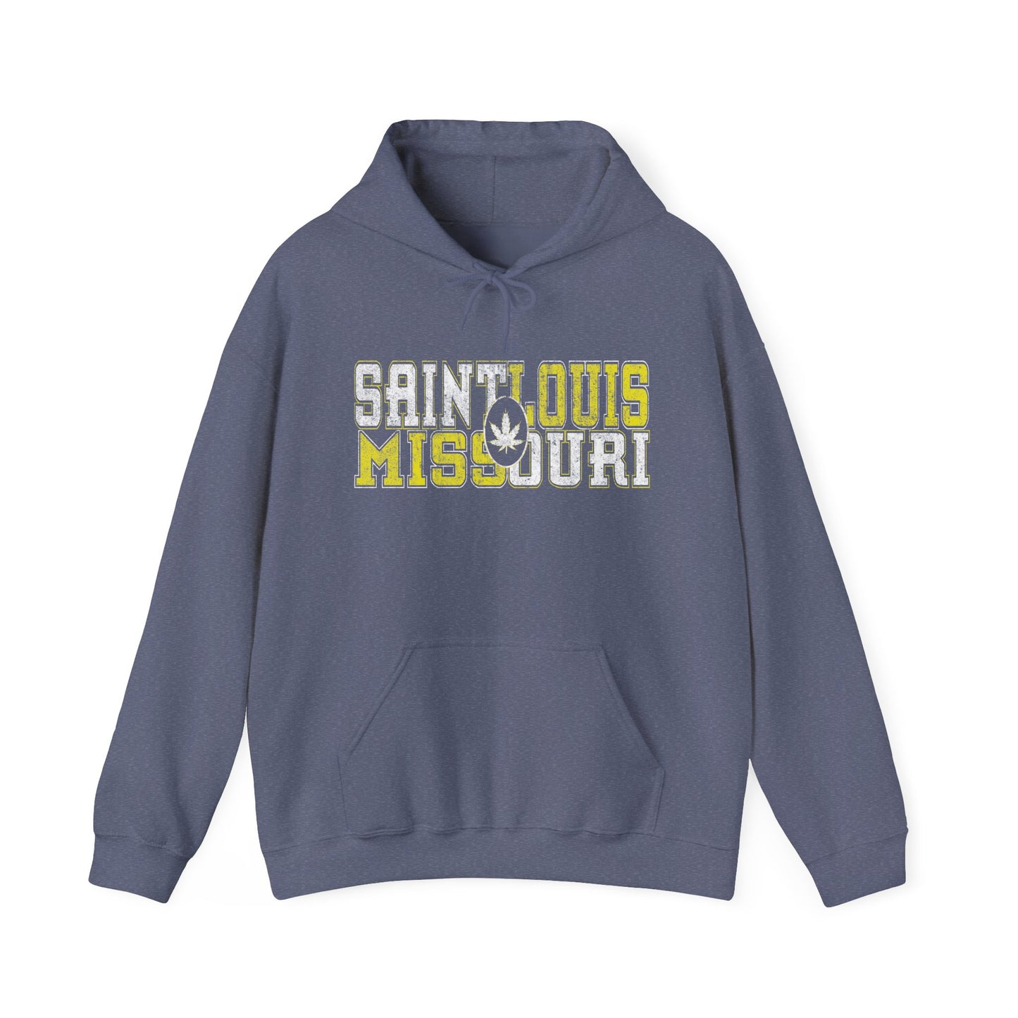 Saint Louis Missouri Hoodie – Retro Collegiate Design with Leaf Emblem