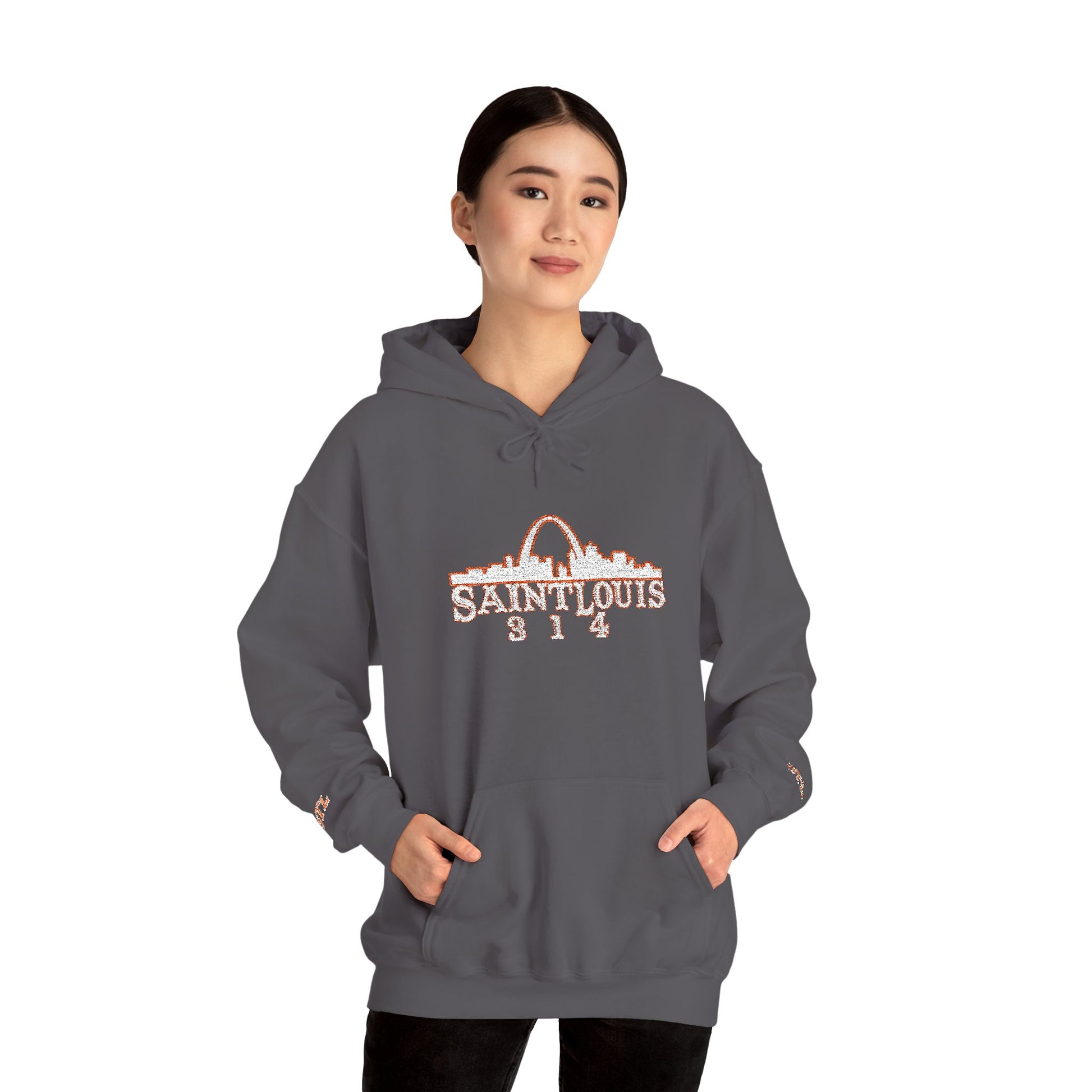 St. Louis Skyline Embroidered Hoodie Printify