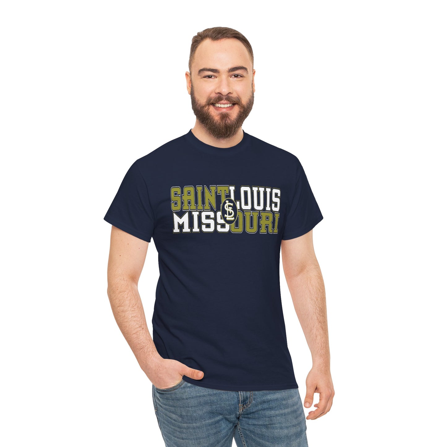 St Louis Missouri Gold & White Unisex Tee