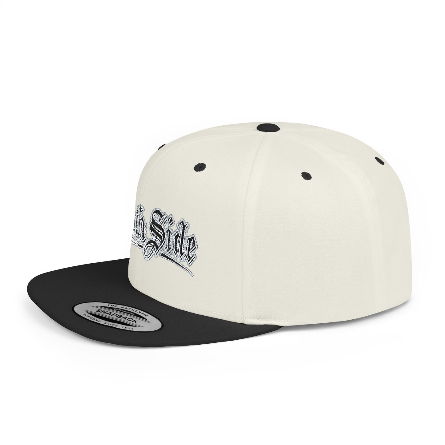 South Side Flat Bill Snapback blue outline Printify