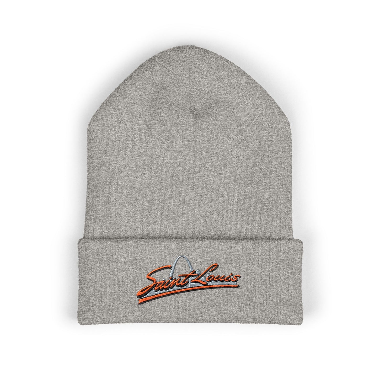 Embroidered Beanie- Saint Louis Orange Lettering
