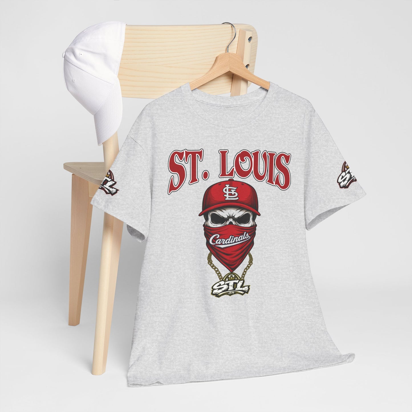 St. Louis Cardinals Masked Fan T-Shirt — STL Baseball Tee ⚠️ Contains AI-generated models
