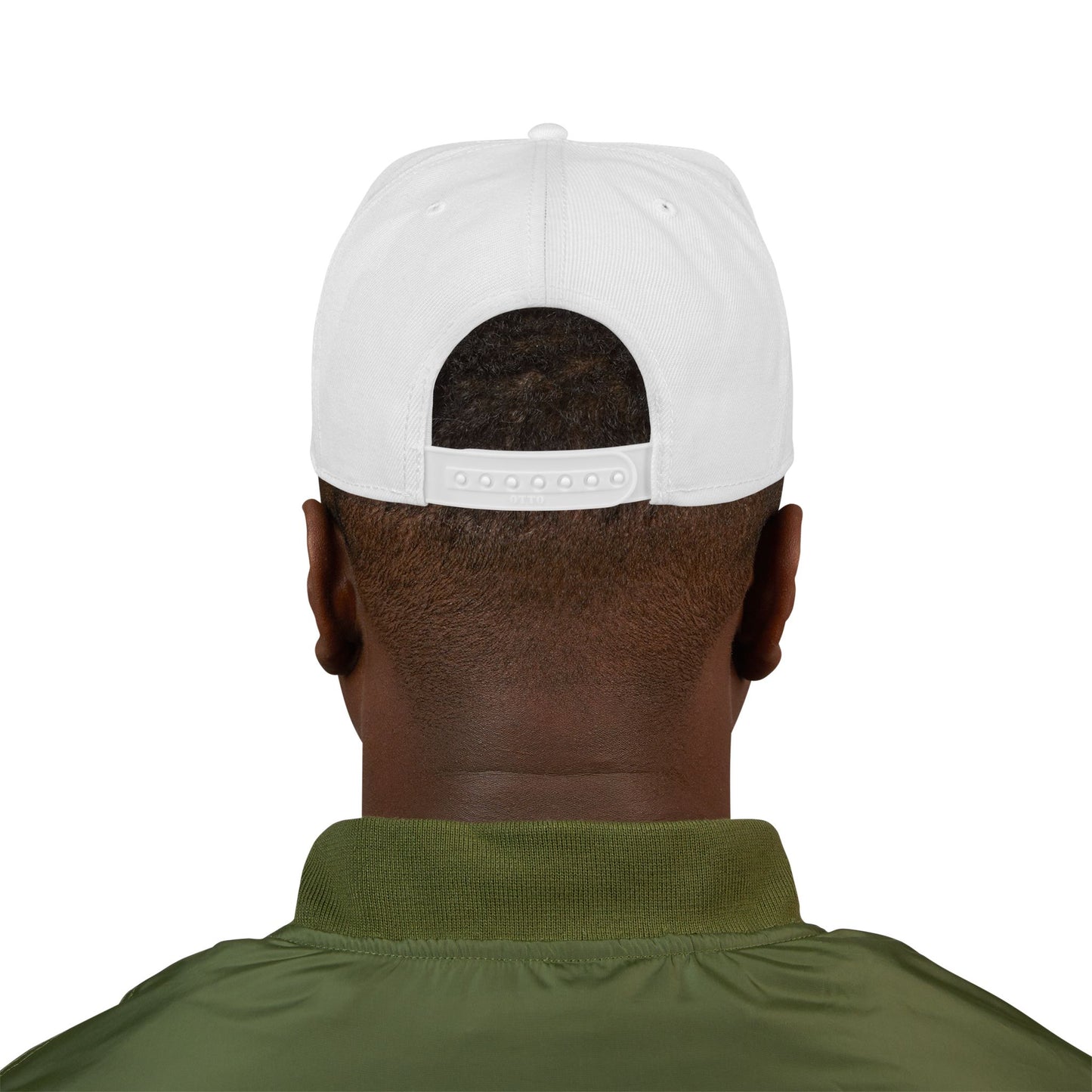 Embroidered Snapback Hat - Saint Louis - White and Gold Lettering Printify