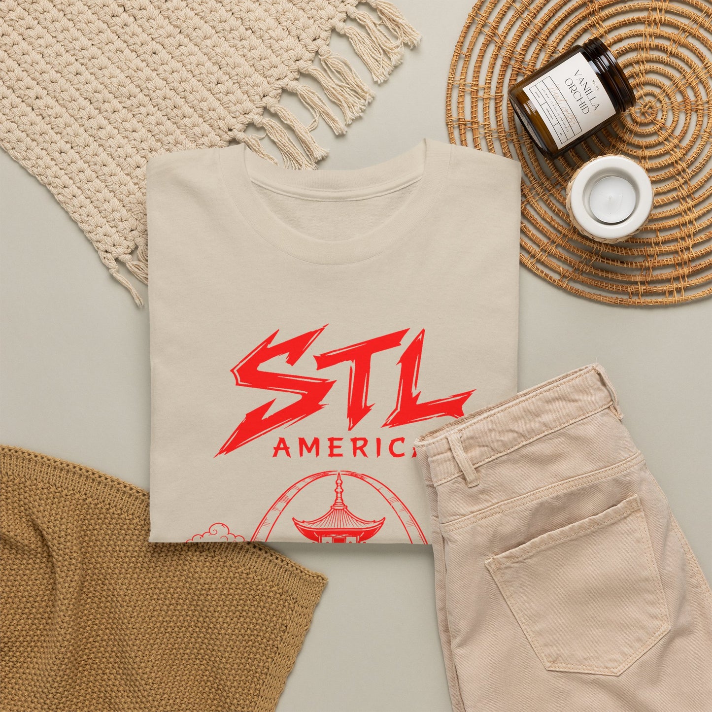 STL Americas Chinese Food T-Shirt — Retro Pagoda Graphic Tee