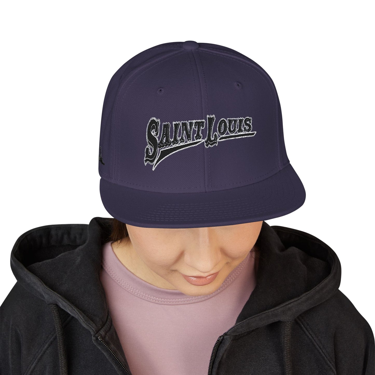 Saint Louis Flat Bill Snapback Cap with Skyline sides Printify