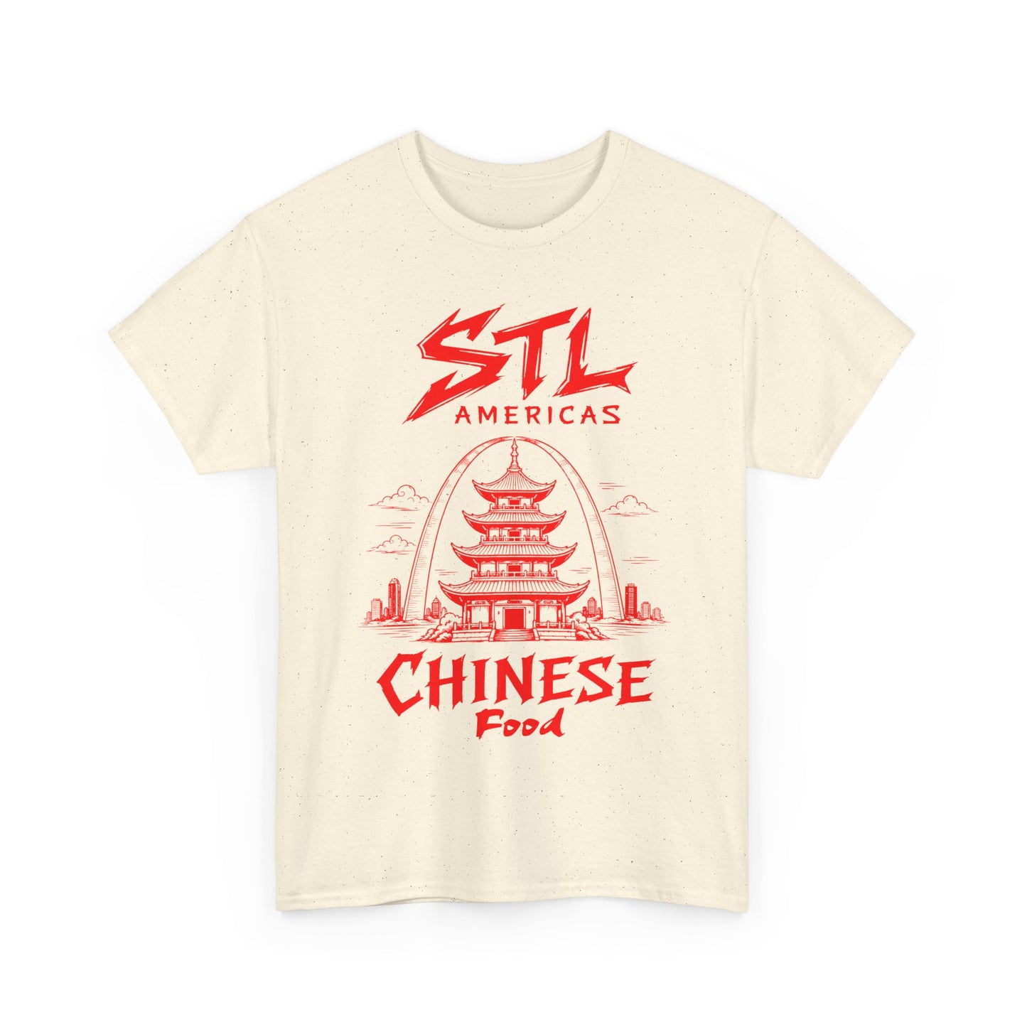 STL Americas Chinese Food T-Shirt — Retro Pagoda Graphic Tee