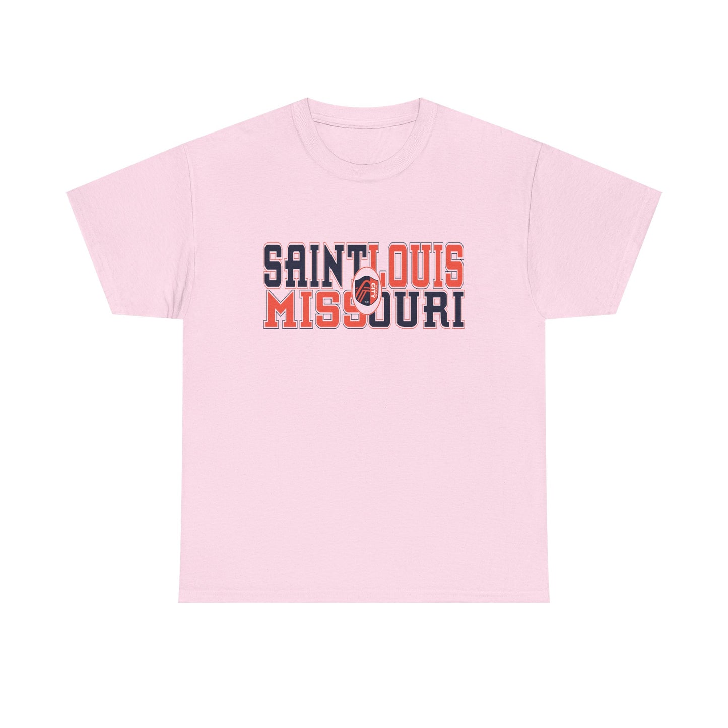 Saint Louis Missouri Tee in Blue and Red Font