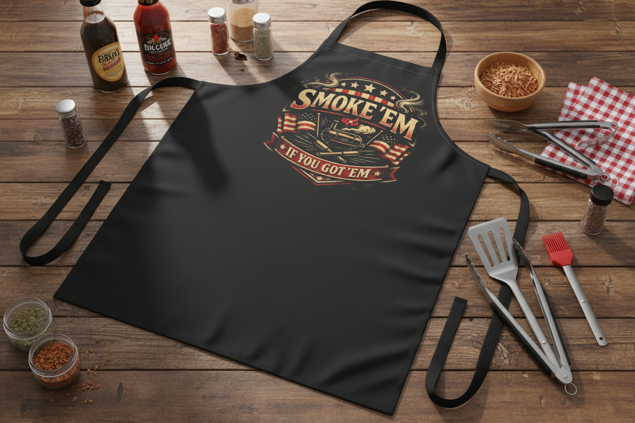 BBQ Apron — "Smoke 'Em If You Got 'Em" Grilling Apron for Pitmasters & Backyard Chefs