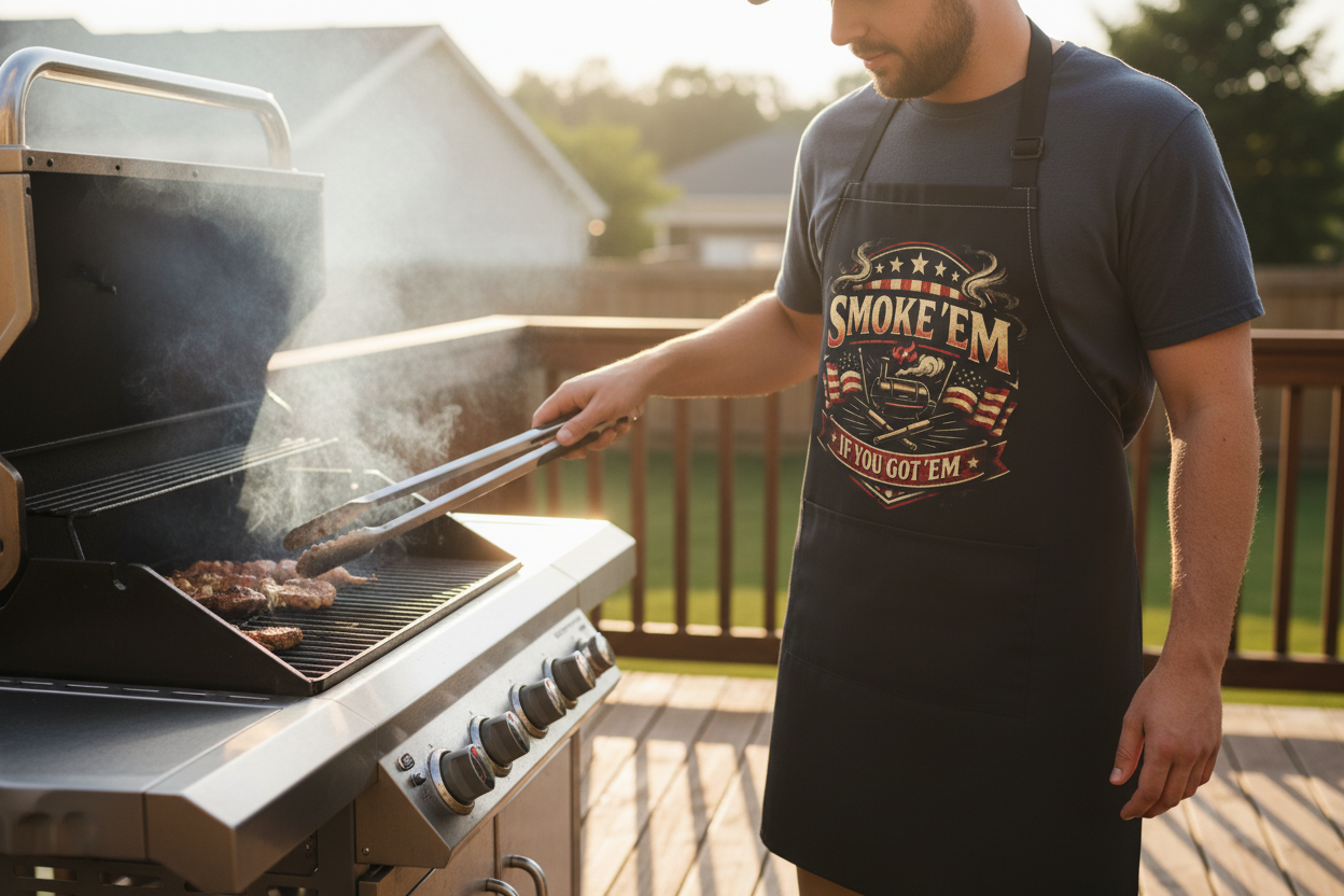 BBQ Apron — "Smoke 'Em If You Got 'Em" Grilling Apron for Pitmasters & Backyard Chefs