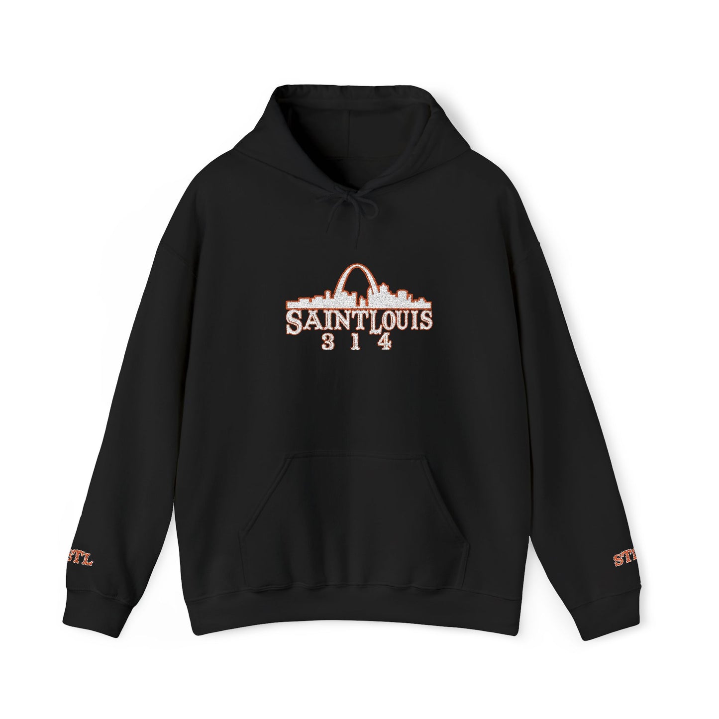 St. Louis Skyline Embroidered Hoodie Printify