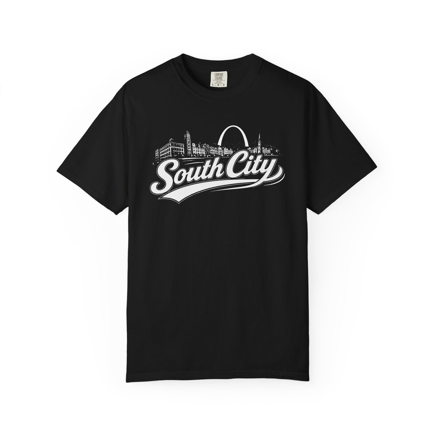 South City St. Louis Shirt Comfort Colors Tee | STL Arch Skyline Graphic | Vintage South City T‑Shirt | Saint Louis Neighborhood Apparel