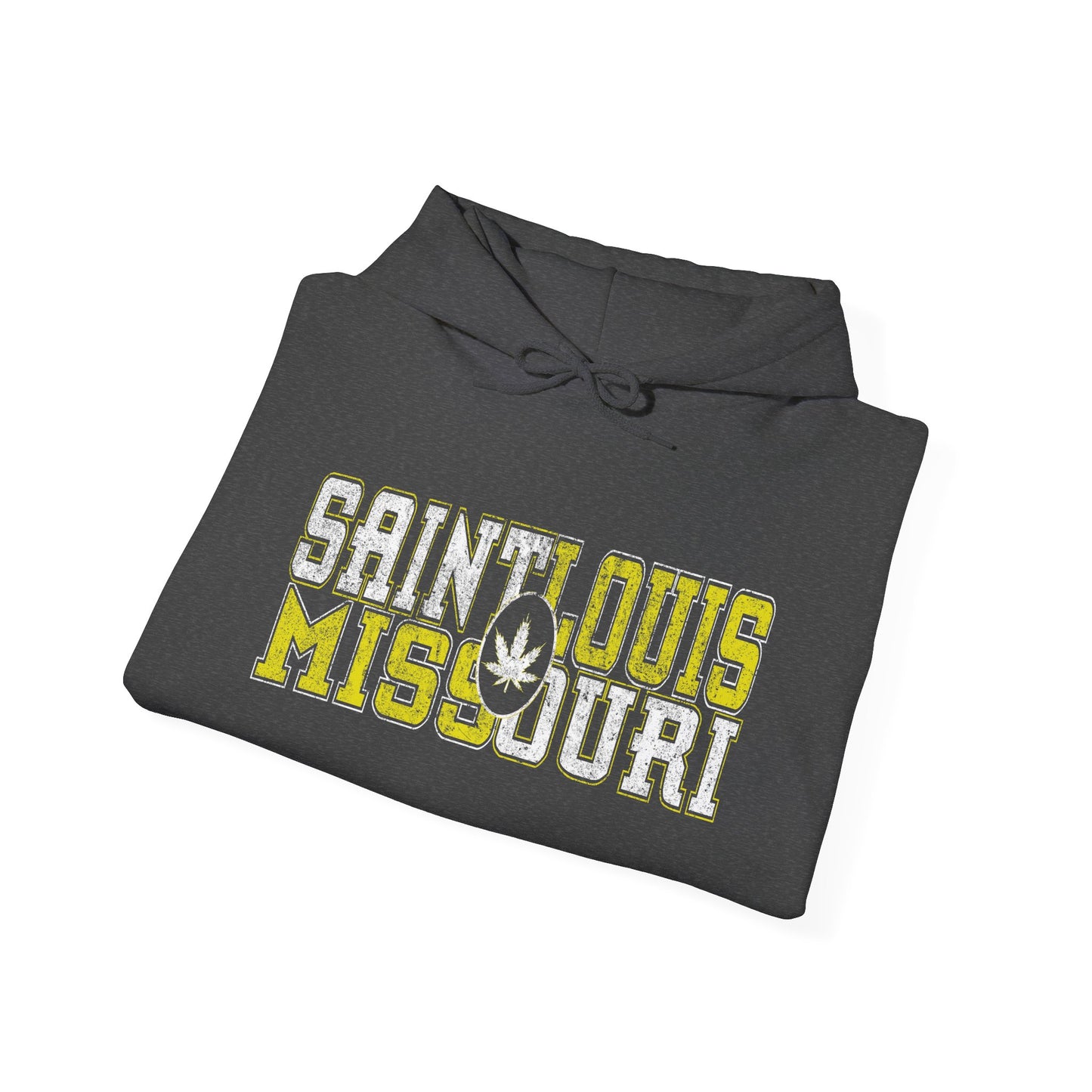 Saint Louis Missouri Hoodie – Retro Collegiate Design with Leaf Emblem