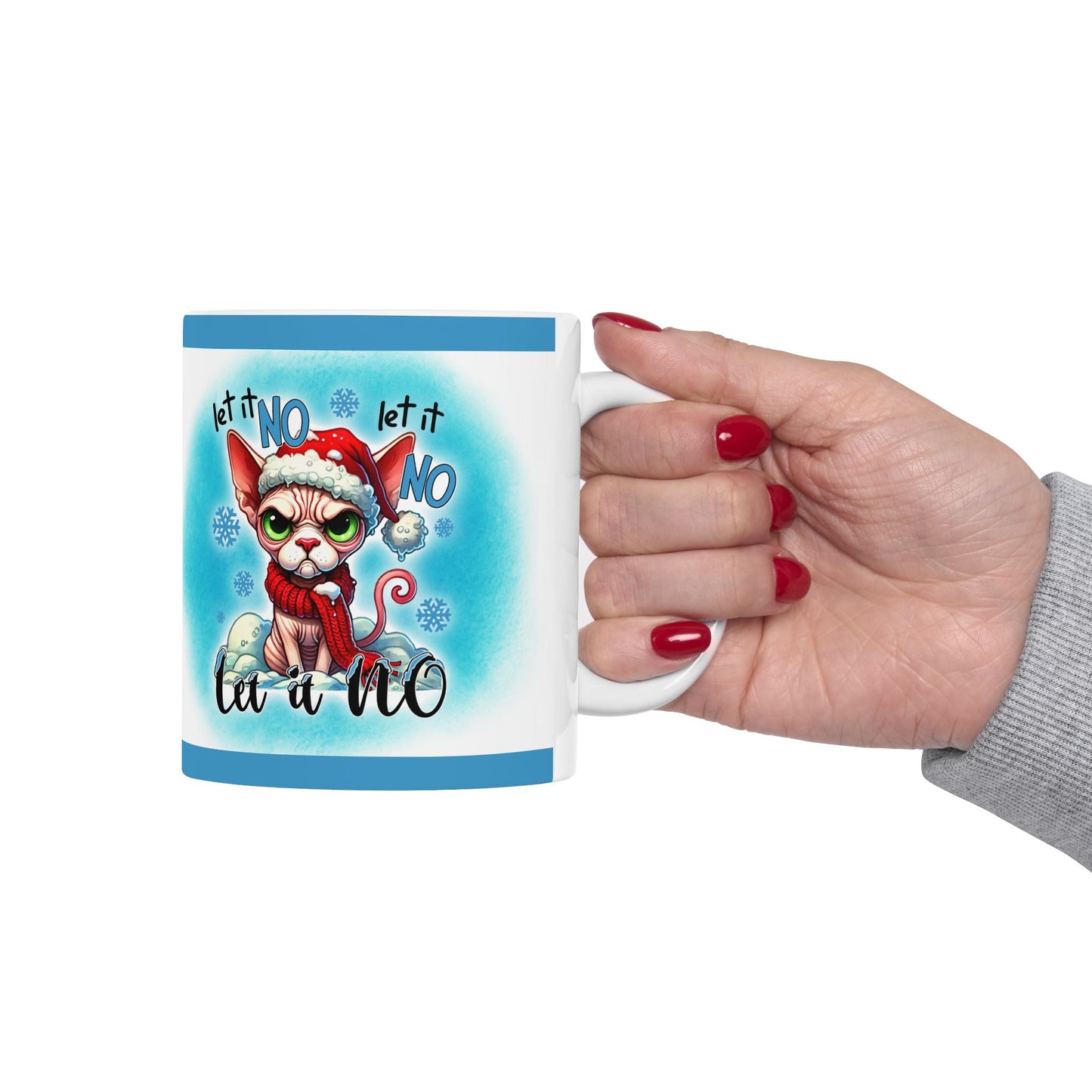 Ceramic Mug - Let it No Funny Cat Christmas Mug