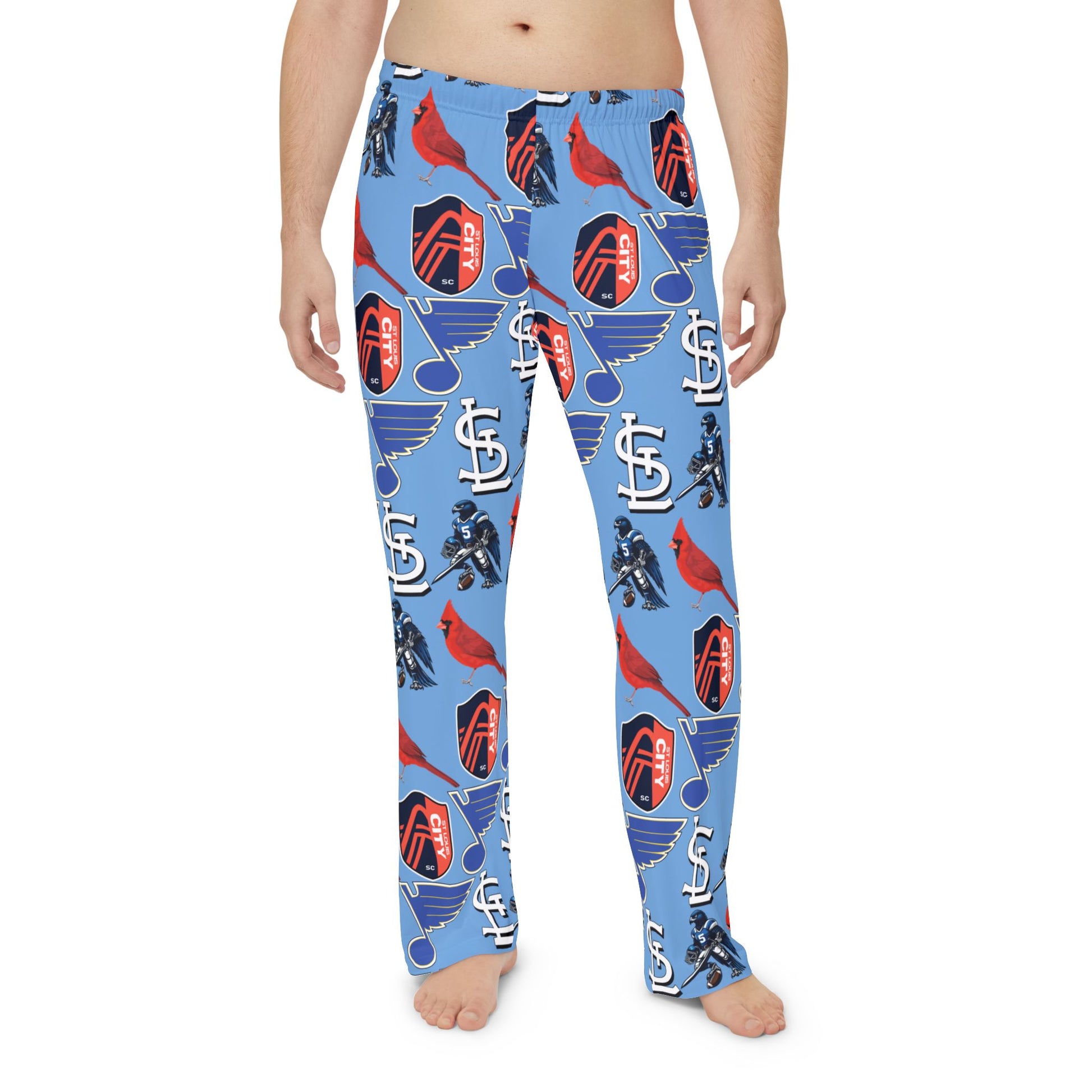 Pajama Pants - St Louis Sports Design in Light Blue Printify