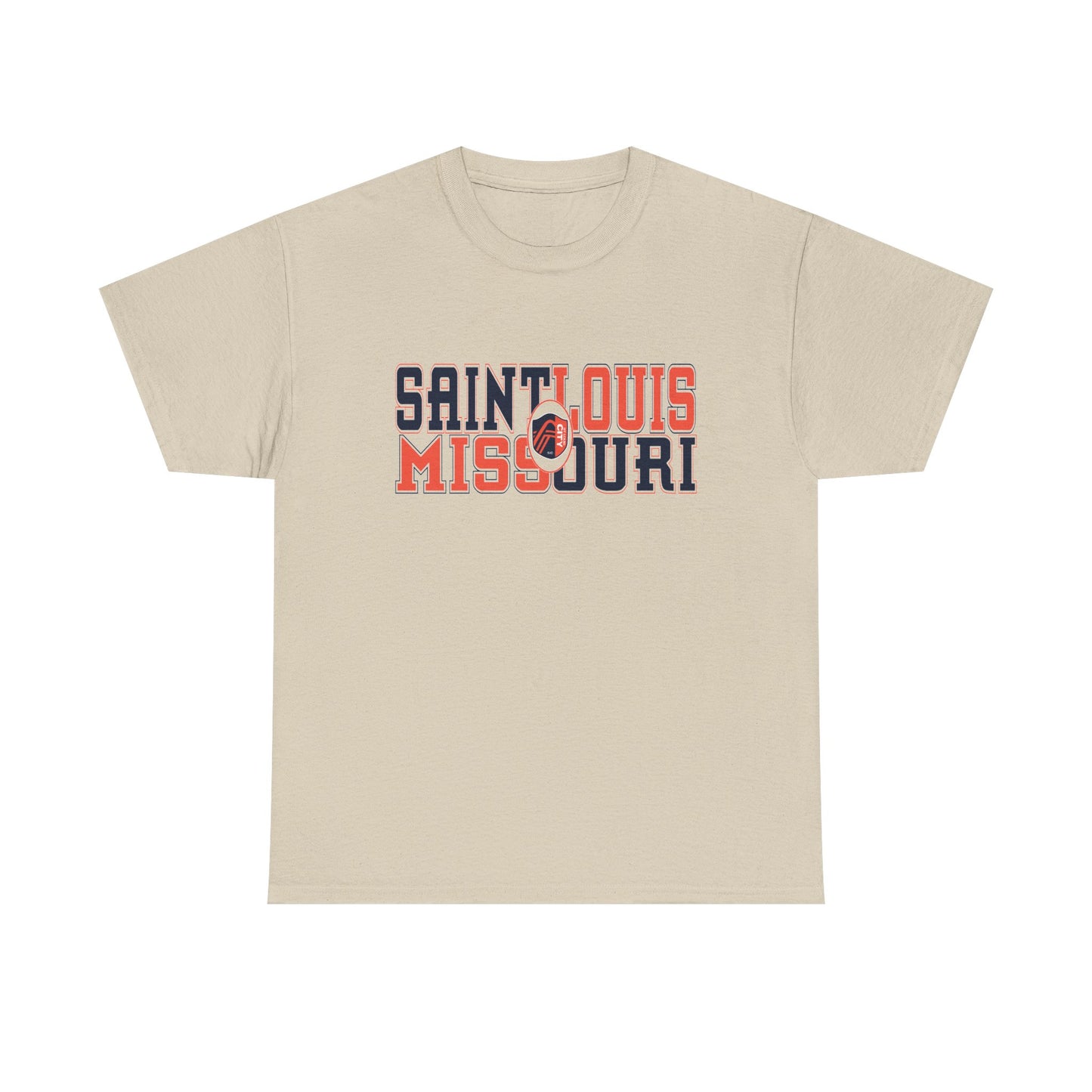 Saint Louis Missouri Tee in Blue and Red Font