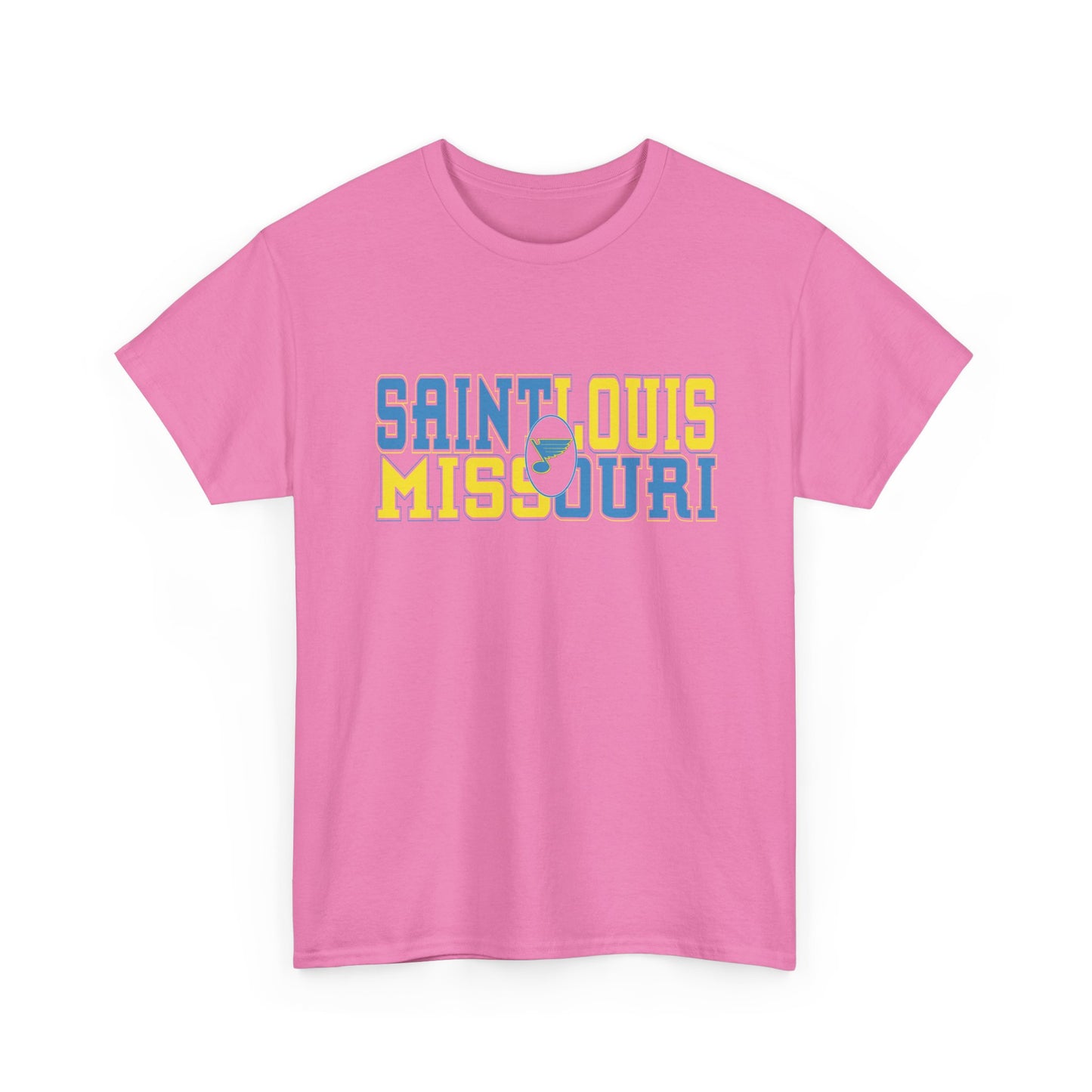 Saint Louis Missouri Tee in Blue & Gold Font