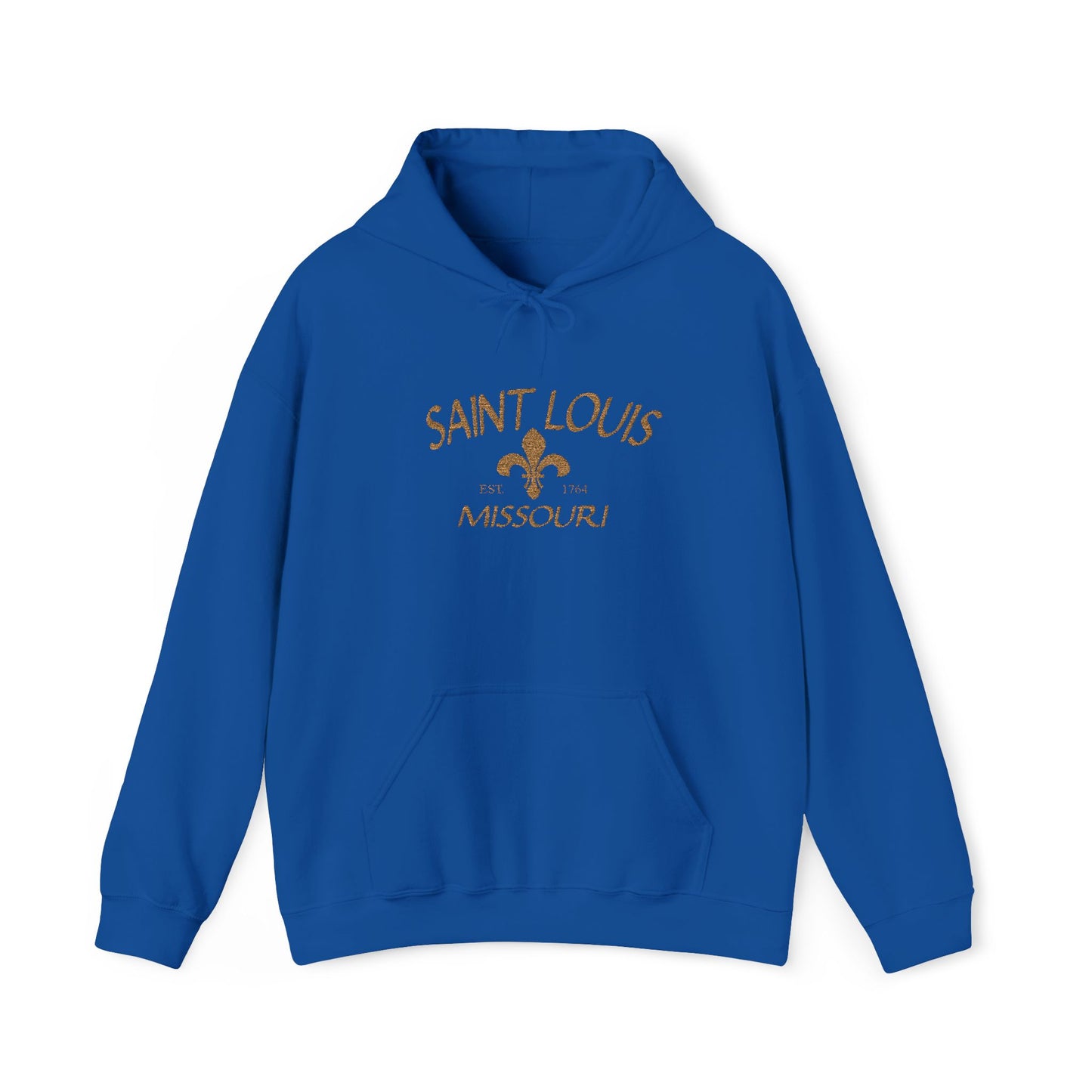 Saint Louis Missouri Embroidered Hoodie — Brown Lettering