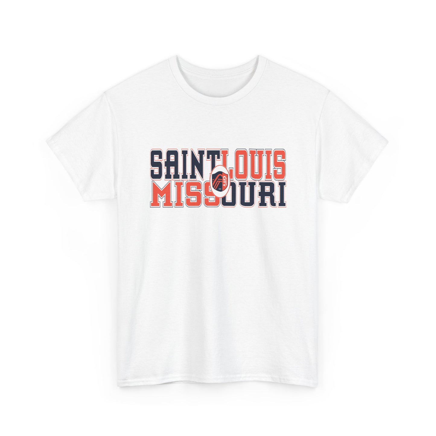 Saint Louis Missouri Tee in Blue and Red Font