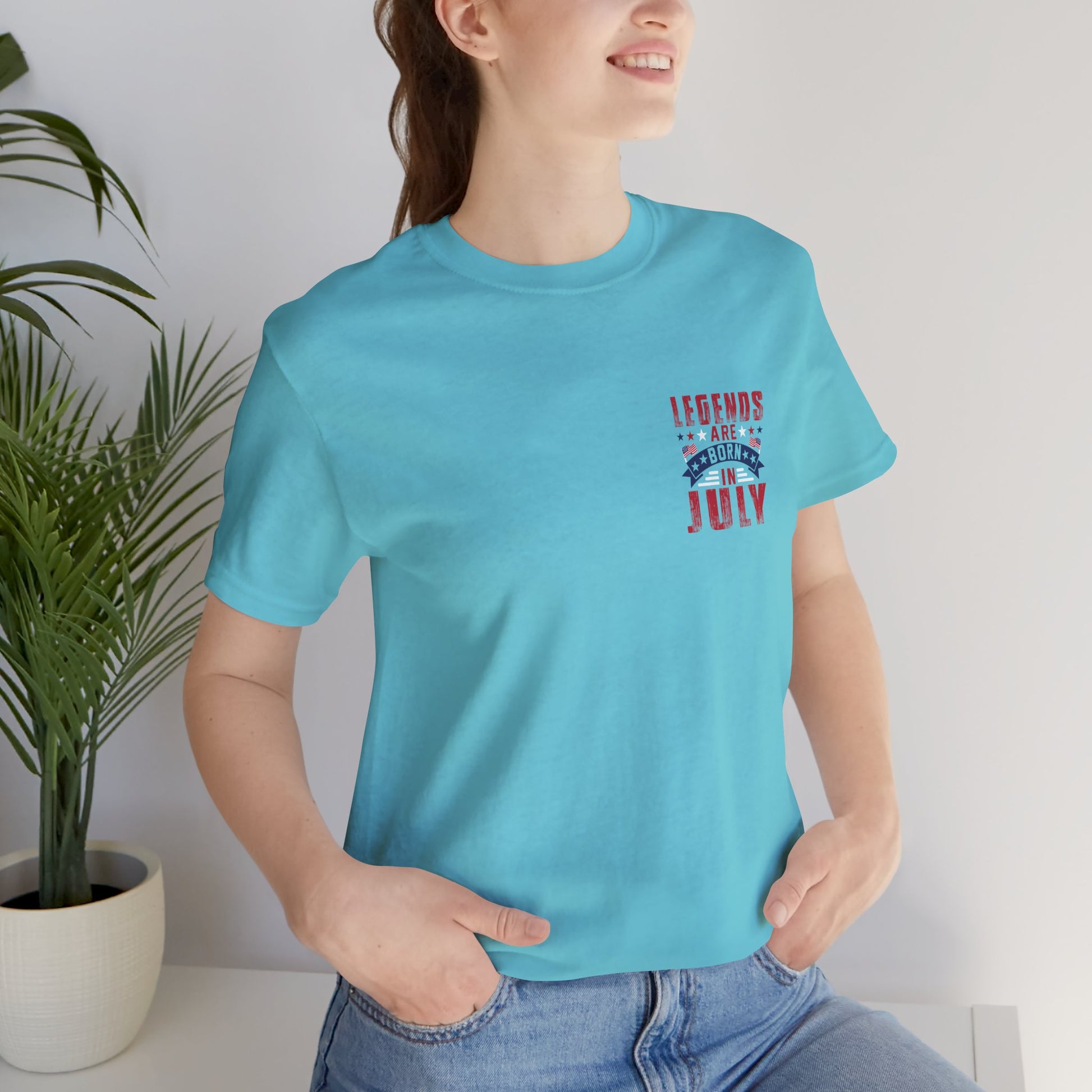 Legends Are Born in July Unisex Jersey Short Sleeve Tee Printify