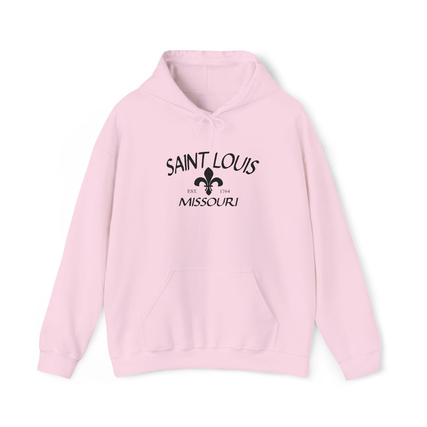 Saint Louis Missouri Embroidered Hoodie (Black Lettering)