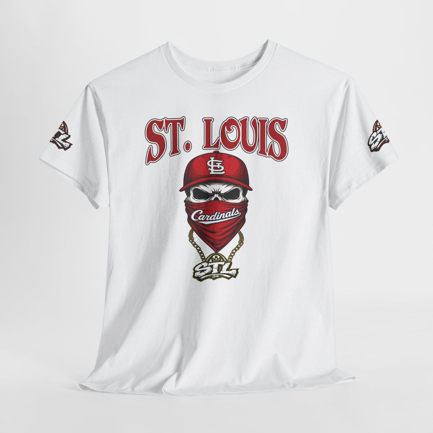 St. Louis Cardinals Masked Fan T-Shirt — STL Baseball Tee ⚠️ Contains AI-generated models
