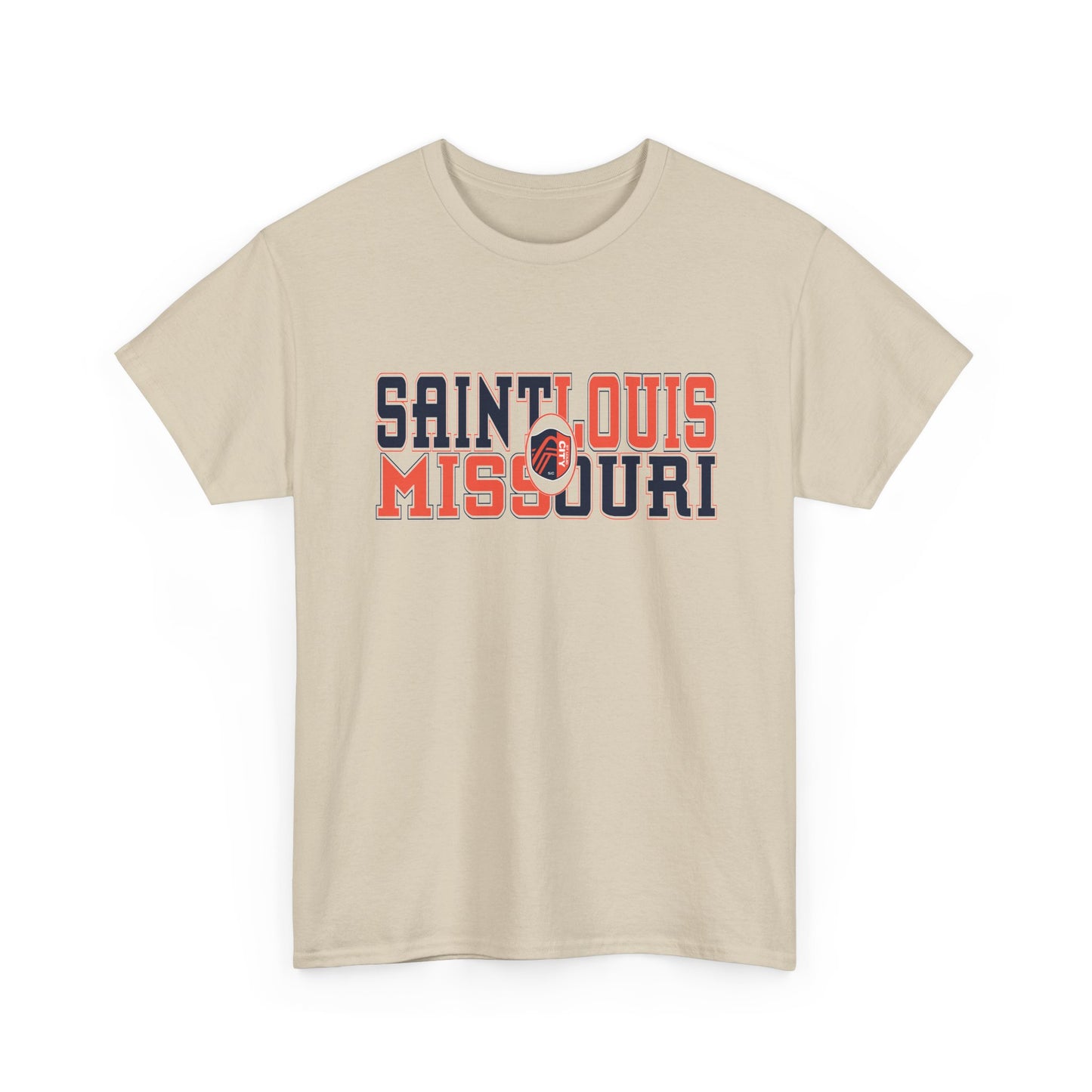 Saint Louis Missouri Tee in Blue and Red Font