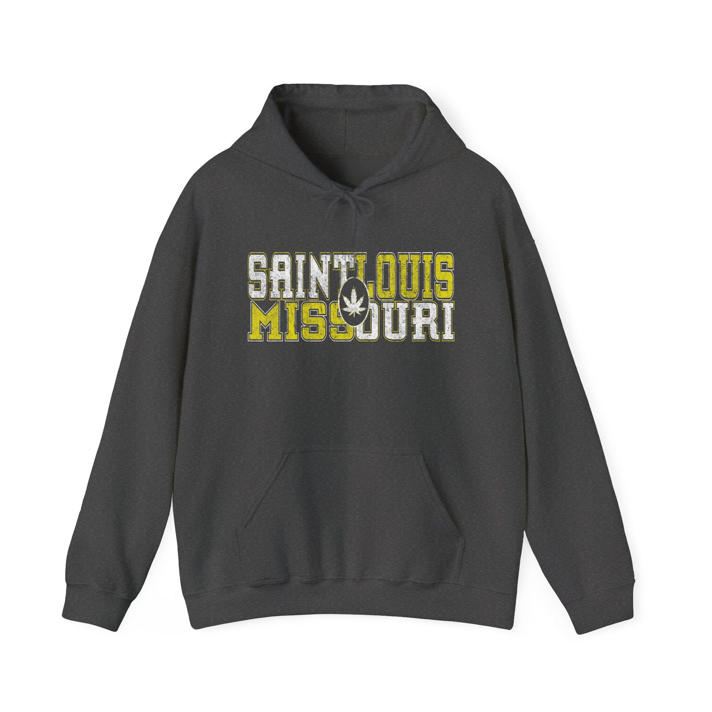 Saint Louis Missouri Hoodie – Retro Collegiate Design with Leaf Emblem