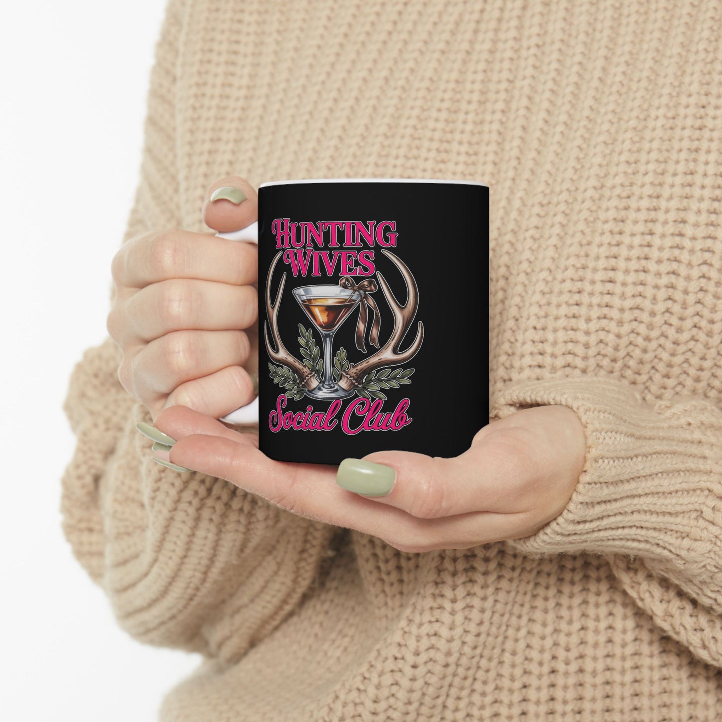 Ceramic Mug, (11oz, 15oz)-Hunting Wives Design