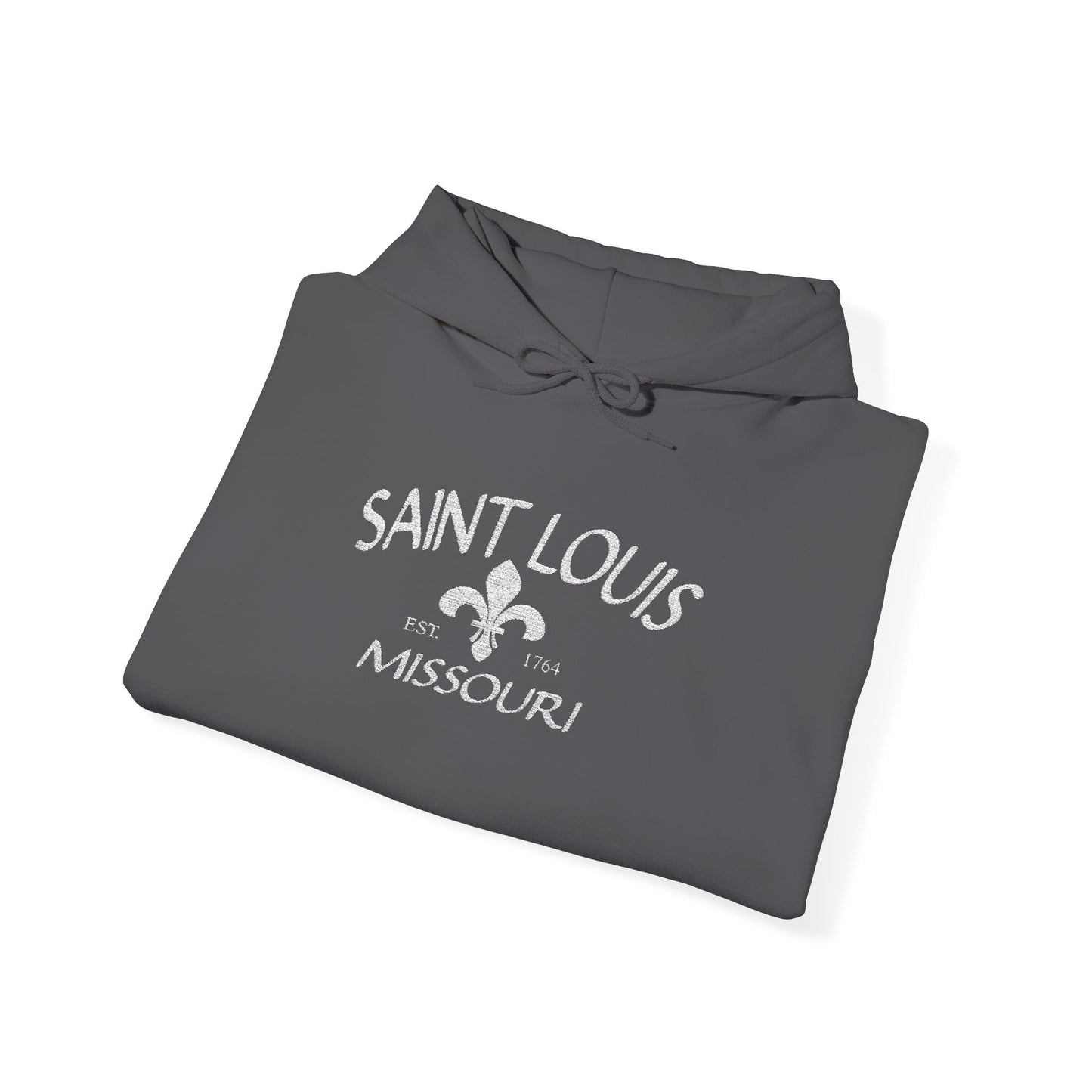 Saint Louis Missouri Embroidered Hoodie — White Lettering Printify