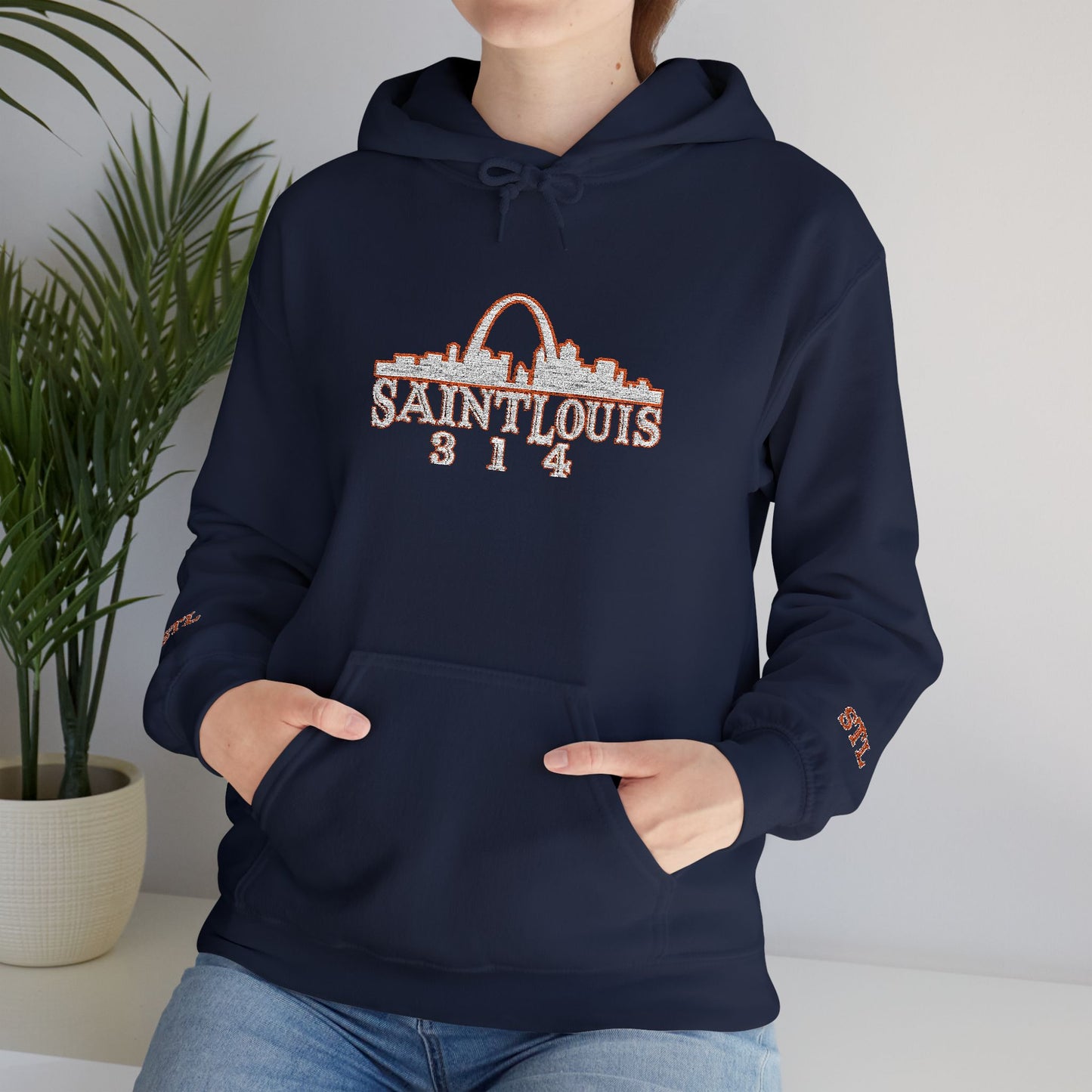 St. Louis Skyline Embroidered Hoodie Printify