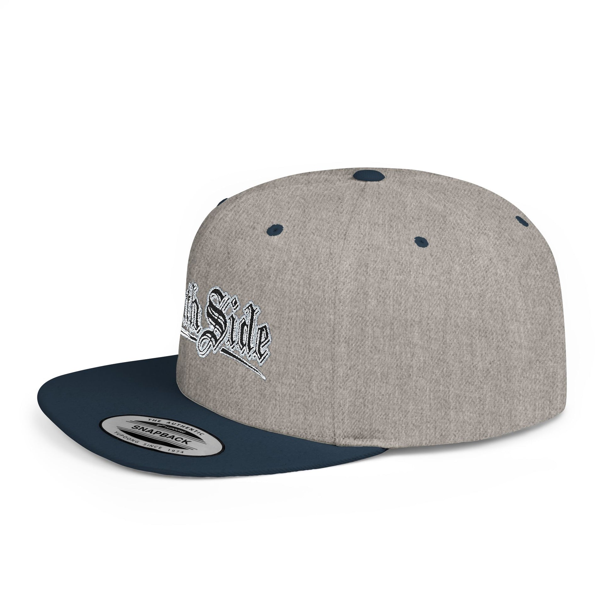 South Side Flat Bill Snapback blue outline Printify