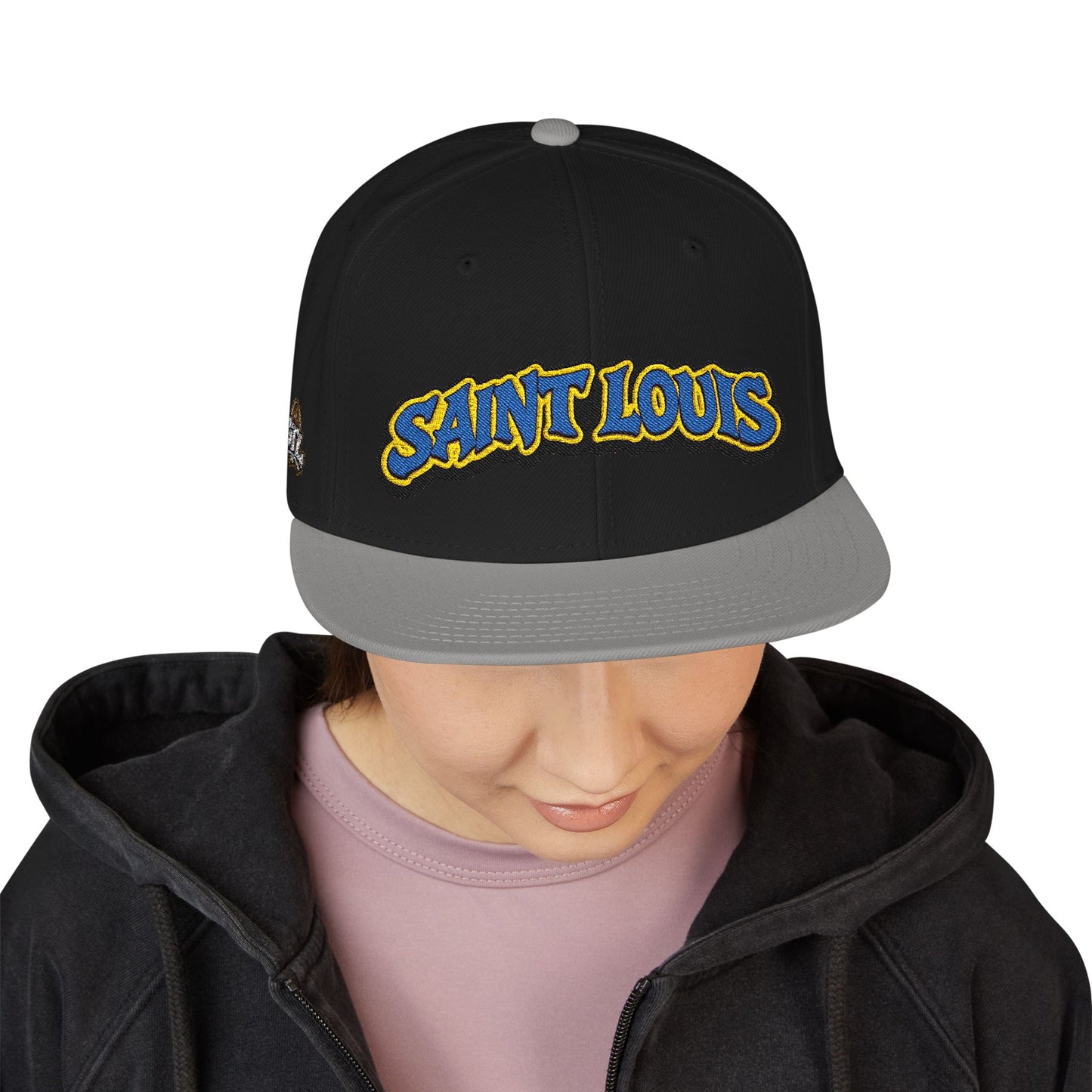 St. Louis Embroidered Snapback Hat — Retro Script Logo Cap