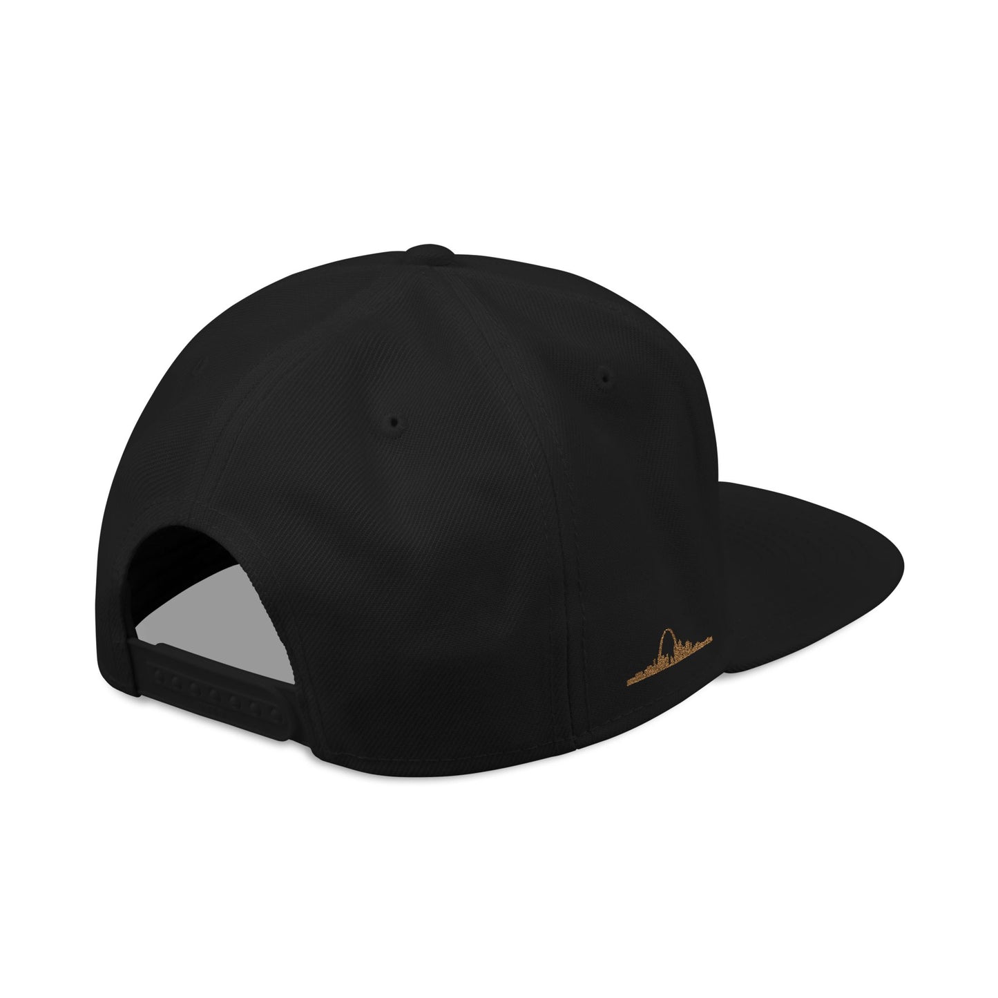 Embroidered Snapback Hat - Southside STL - White & Gold Lettering Printify